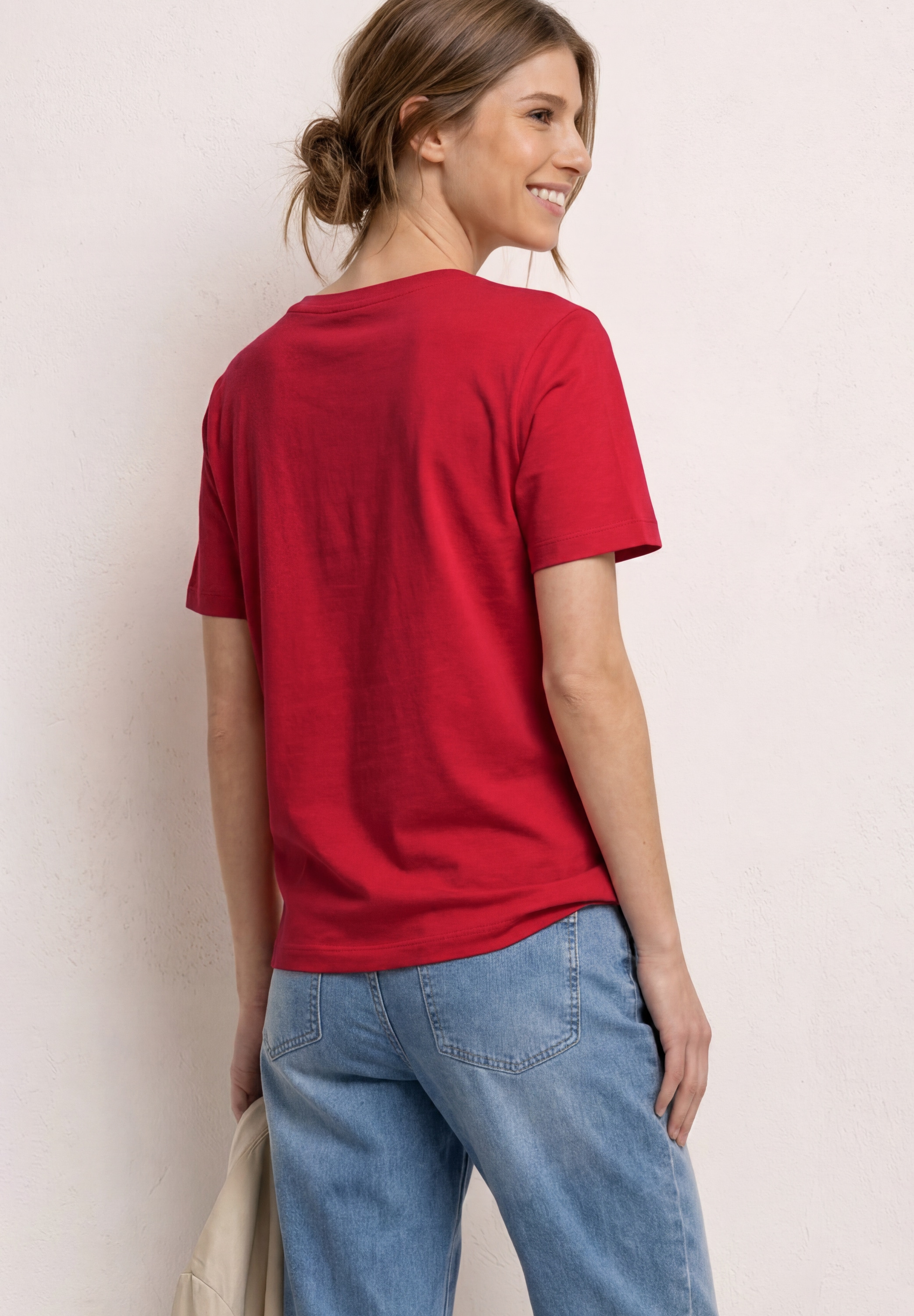 STREET ONE Kurzarmshirt Sommershirt mit Rundhals und Printdetail