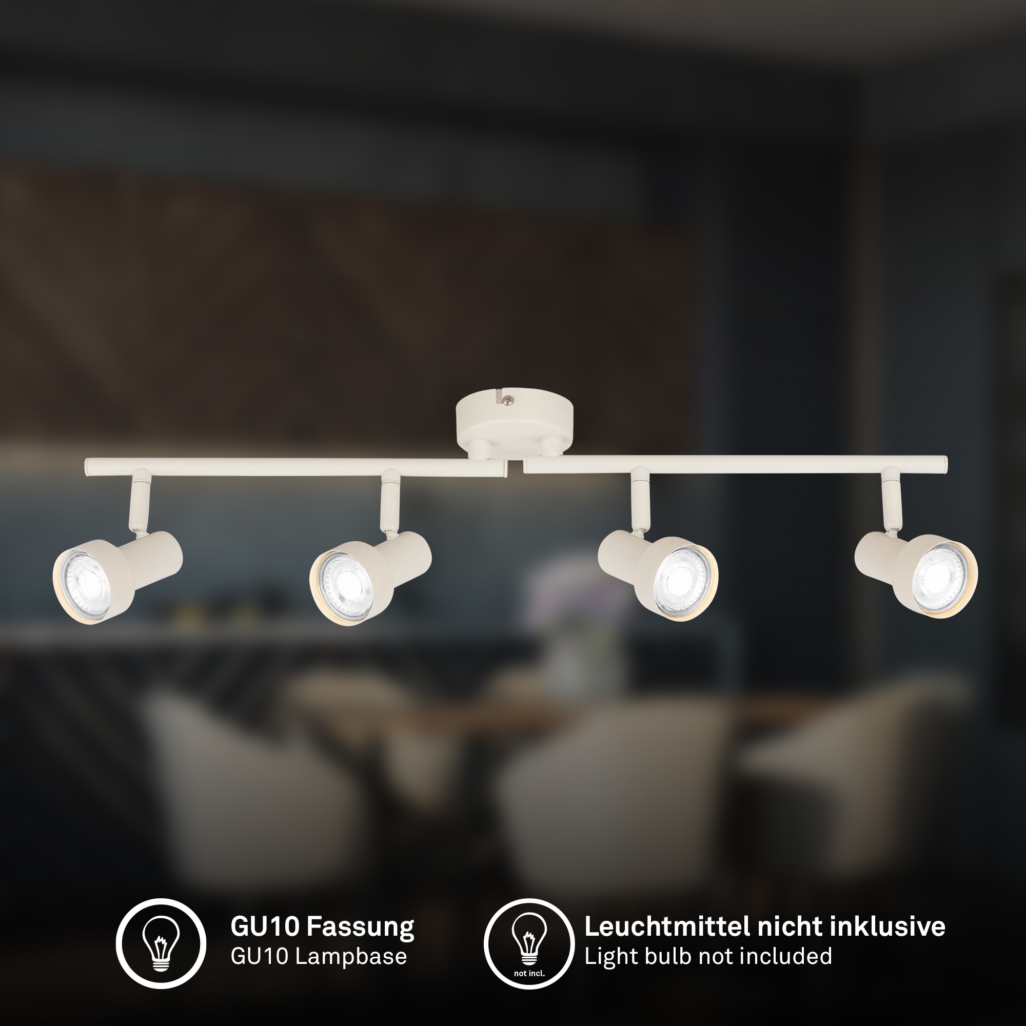 Briloner Leuchten LED Deckenspots »TAPP« GU10 1 Stk. 60,5x13,5 cm, Wohnzimmer, Schlafzimmer, Flur, Büro