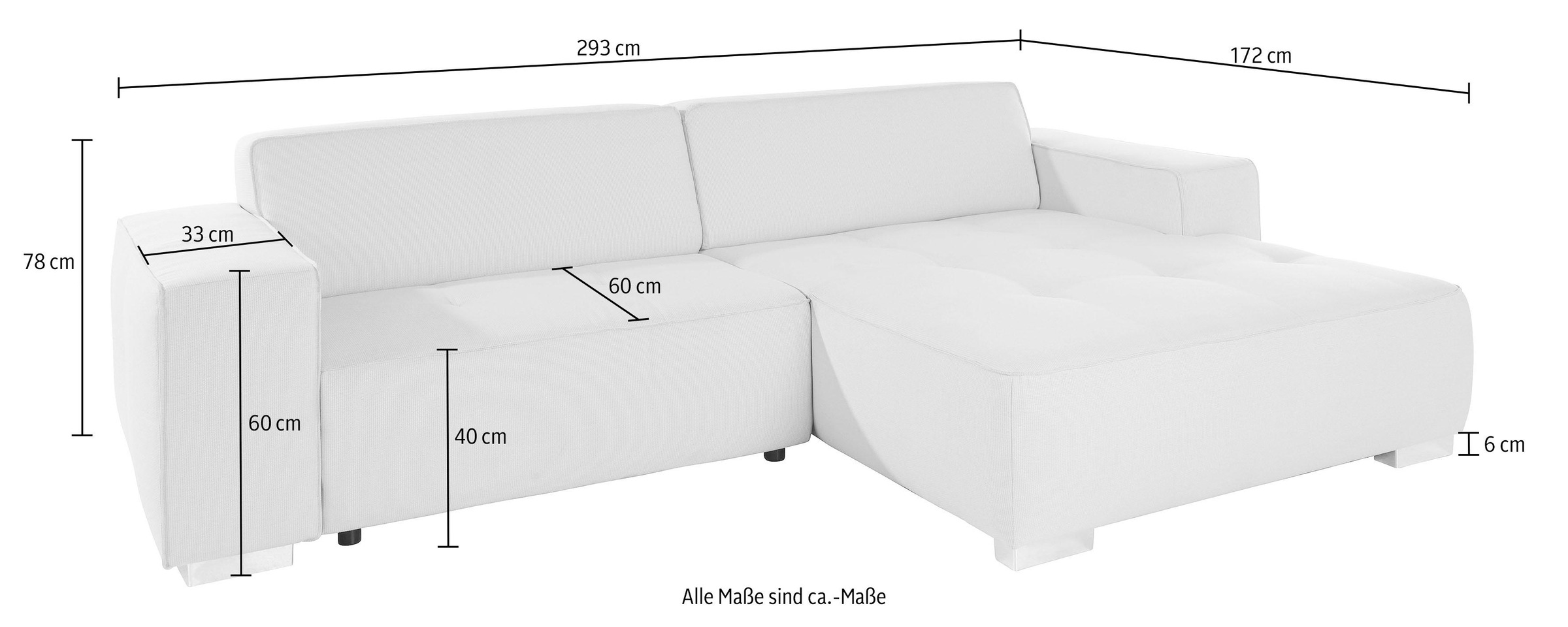 INOSIGN Ecksofa »Sapporo L-Form«, wahlweise Bettfunktion oder Sitztiefenverstellung, Federkern