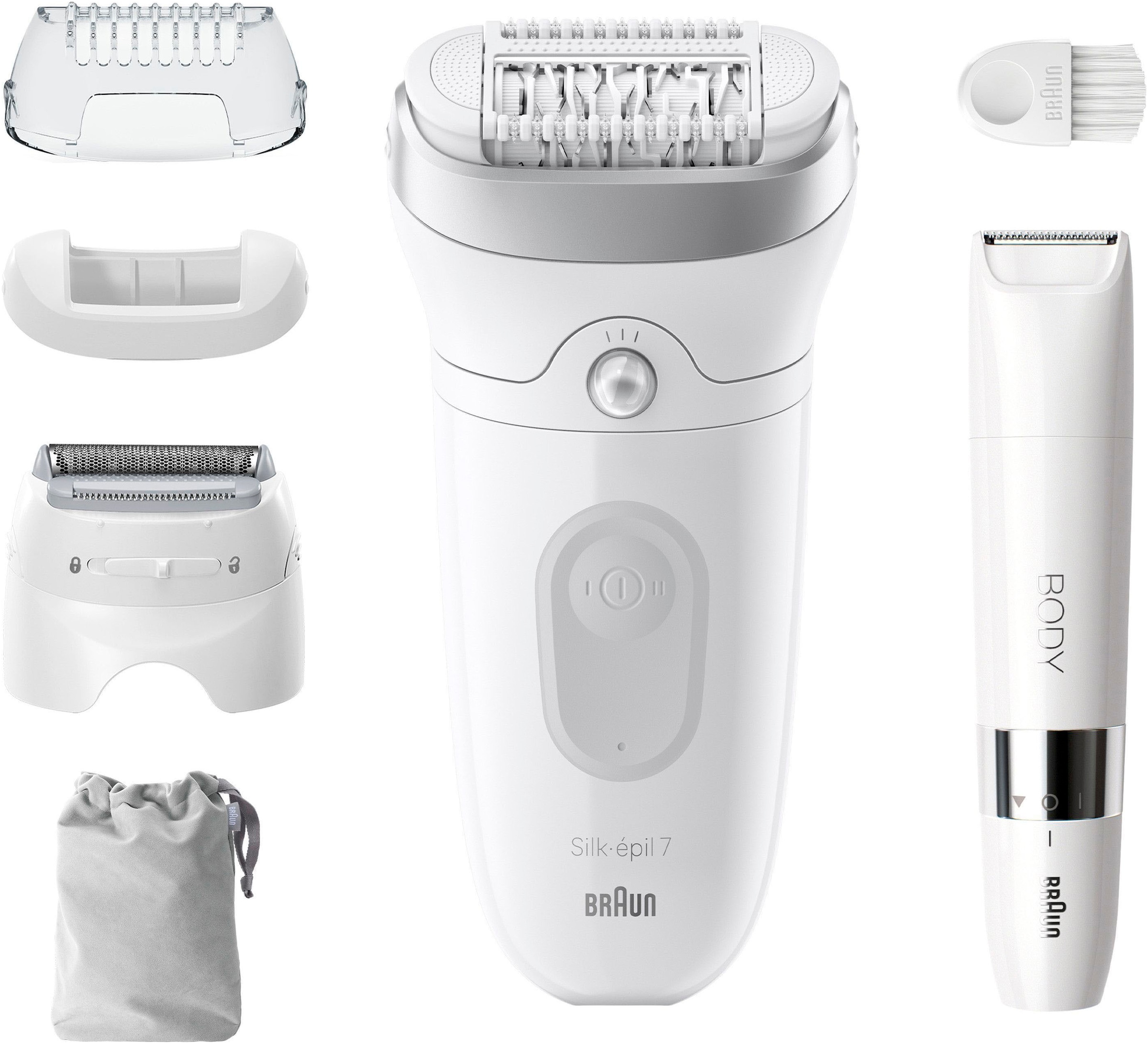 Braun Epilierer »Silk-épil 7 7-441«, Rasier-& Trimmeraufsatz, Mini-Rasierer für den Körper, Wet&Dry