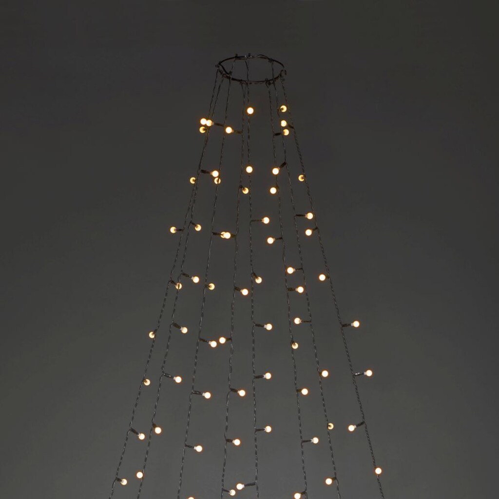 KONSTSMIDE LED-Baummantel »Weihnachtsdeko aussen, Christbaumschmuck«, Ring Ø 11, mit Globes, 8 Stränge à 30 Dioden, vormontiert, 240 Dioden