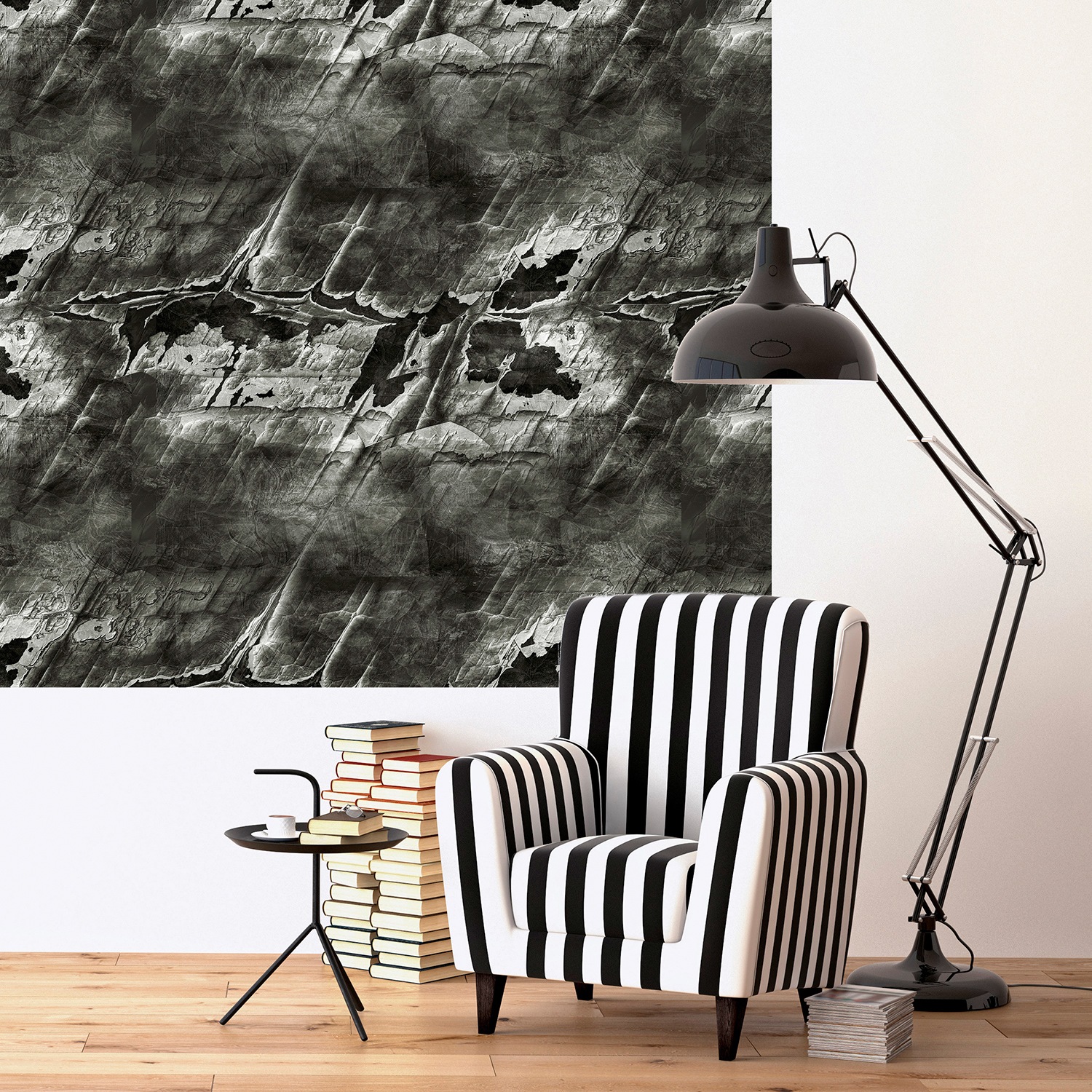 queence Vinyltapete »Vab« Abriebeffekte | Steinoptik | bedruckt | clean | minimalistisch | unifarben glatt 90x250cm, selbstklebend, kinderleichte Anbringung, , Sticker