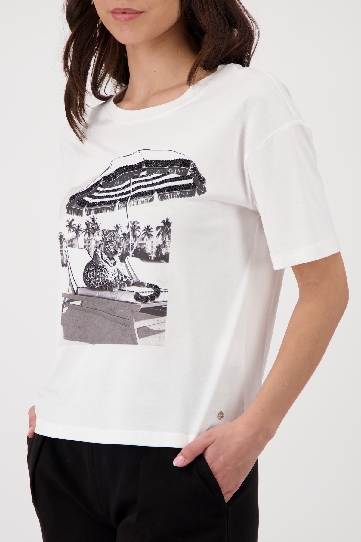 Monari T-Shirt Regular fit mit Leopardenprint