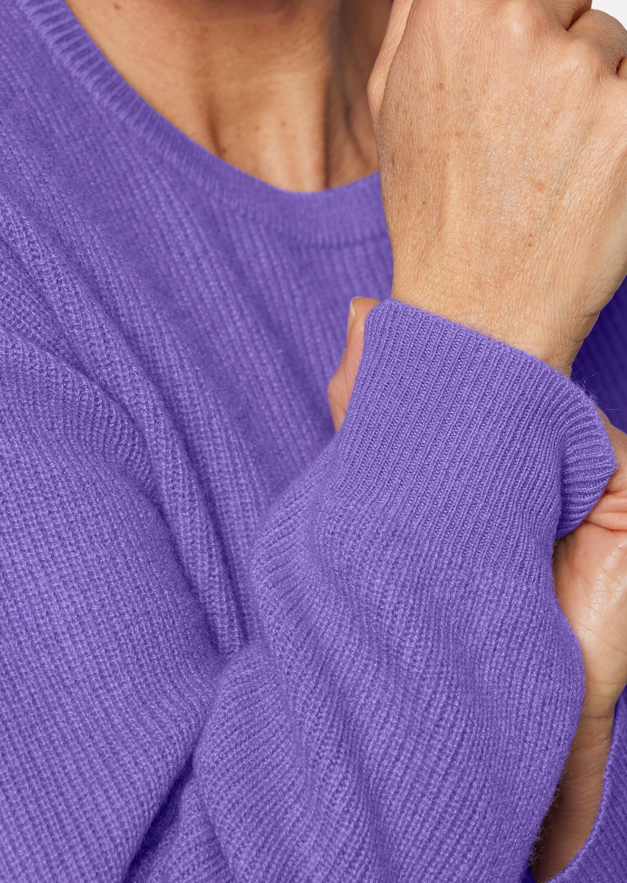 GOLDNER Strickpullover »Kaschmirpullover mit Rundhals Kaschmirpullover in Patentstrick mit Rundhals«