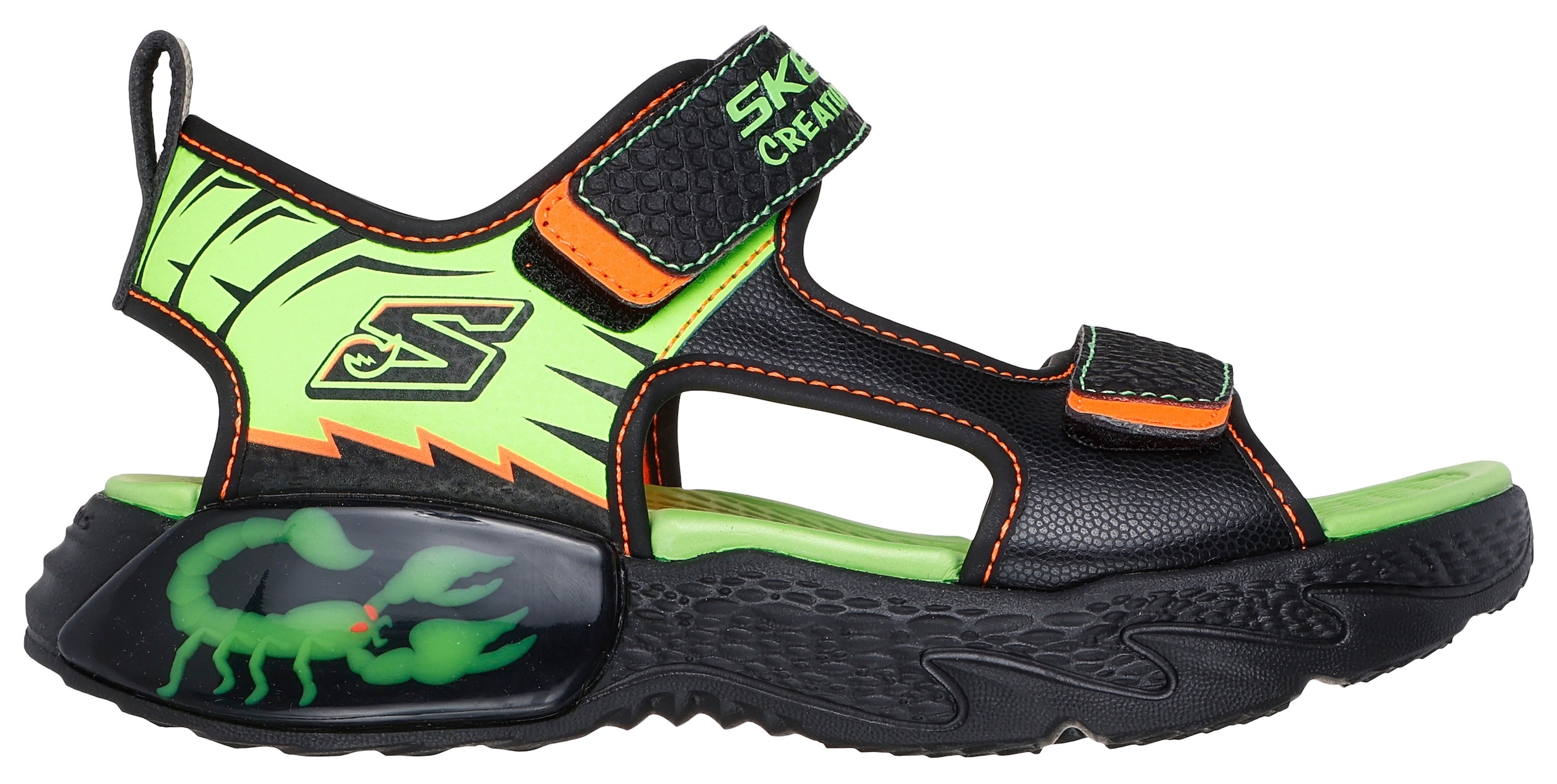 Skechers Kids Sandale »CREATURE-SPLASH«, Klettsandale mit coolem Motiv, Größenschablone zum Download