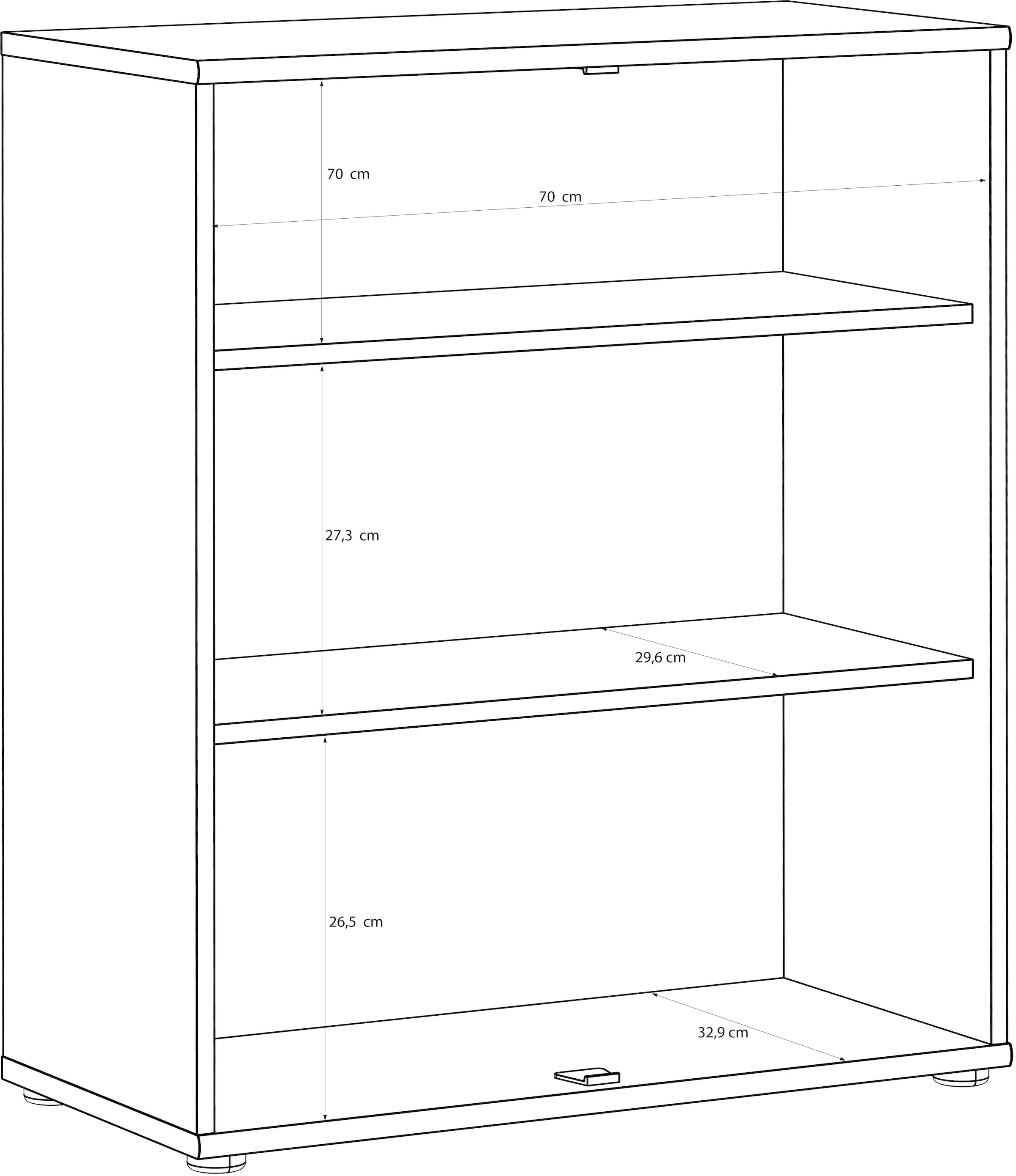 FORTE Kommode »Tempra, Kommode, 2 große Türen , Höhe 85,5 cm« Breite 73,7 cm