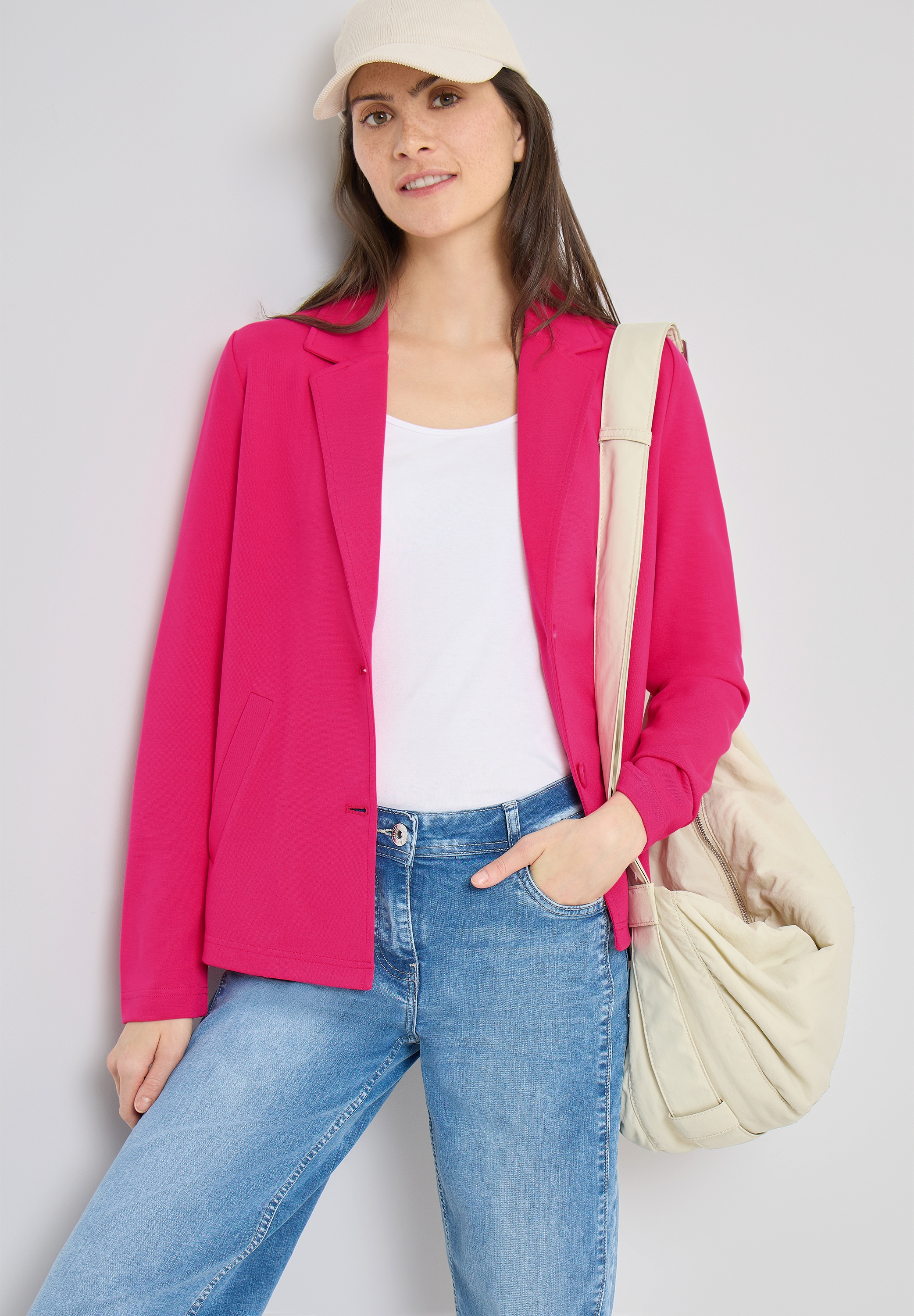Cecil Sweatblazer mit Knopfverschluss und Viskose