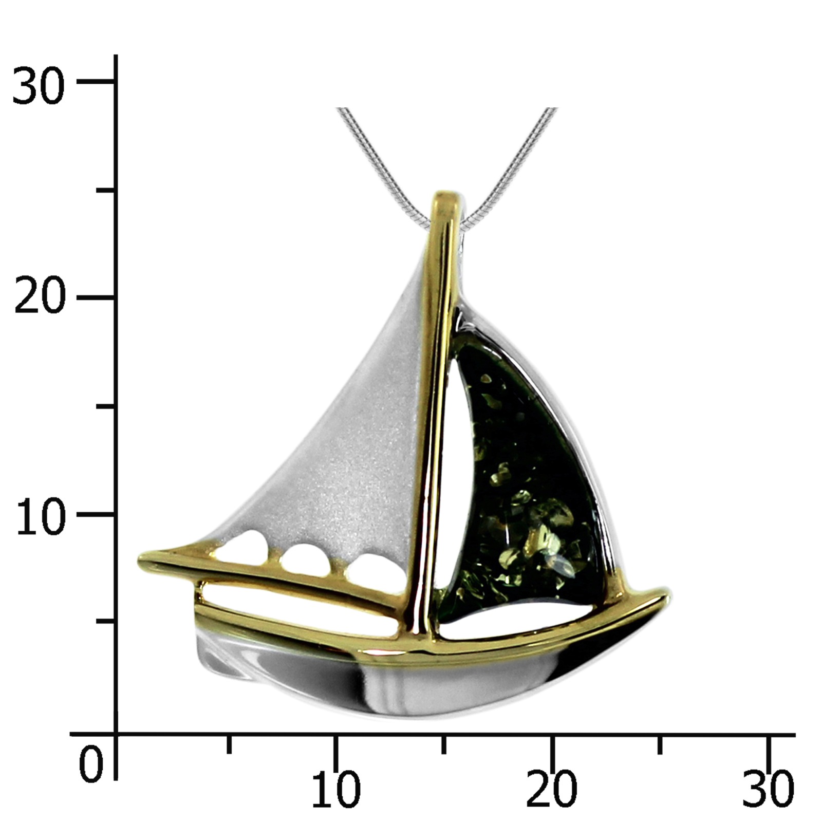 OSTSEE-SCHMUCK Kette mit Anhänger »- Schiff - Silber 925/000 - Bernstein«