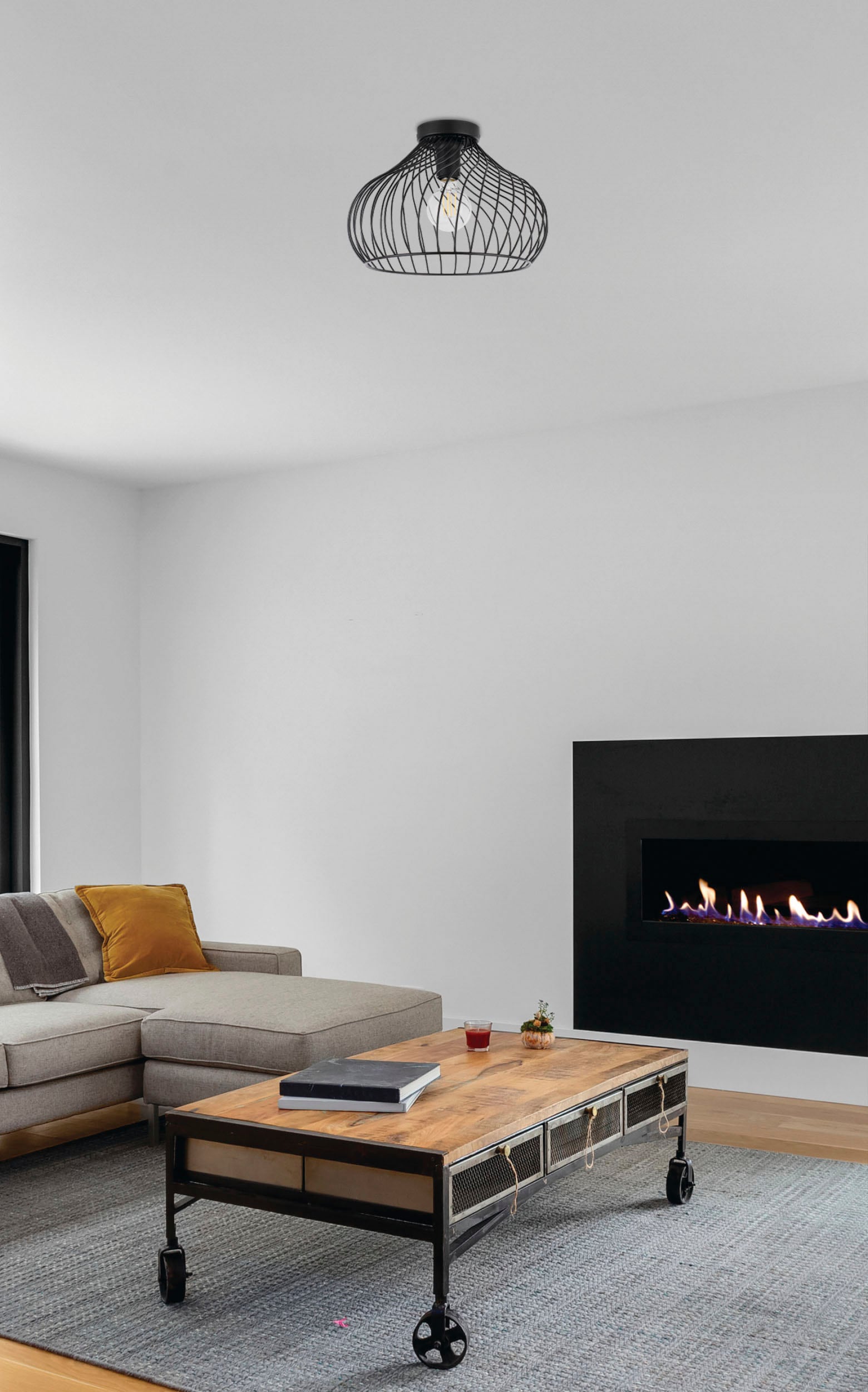 EGLO Deckenleuchte »STAVERTON« E27 1 Stk. Deckenleuchte in schwarz aus Stahl  -  exkl. E27 - 60W