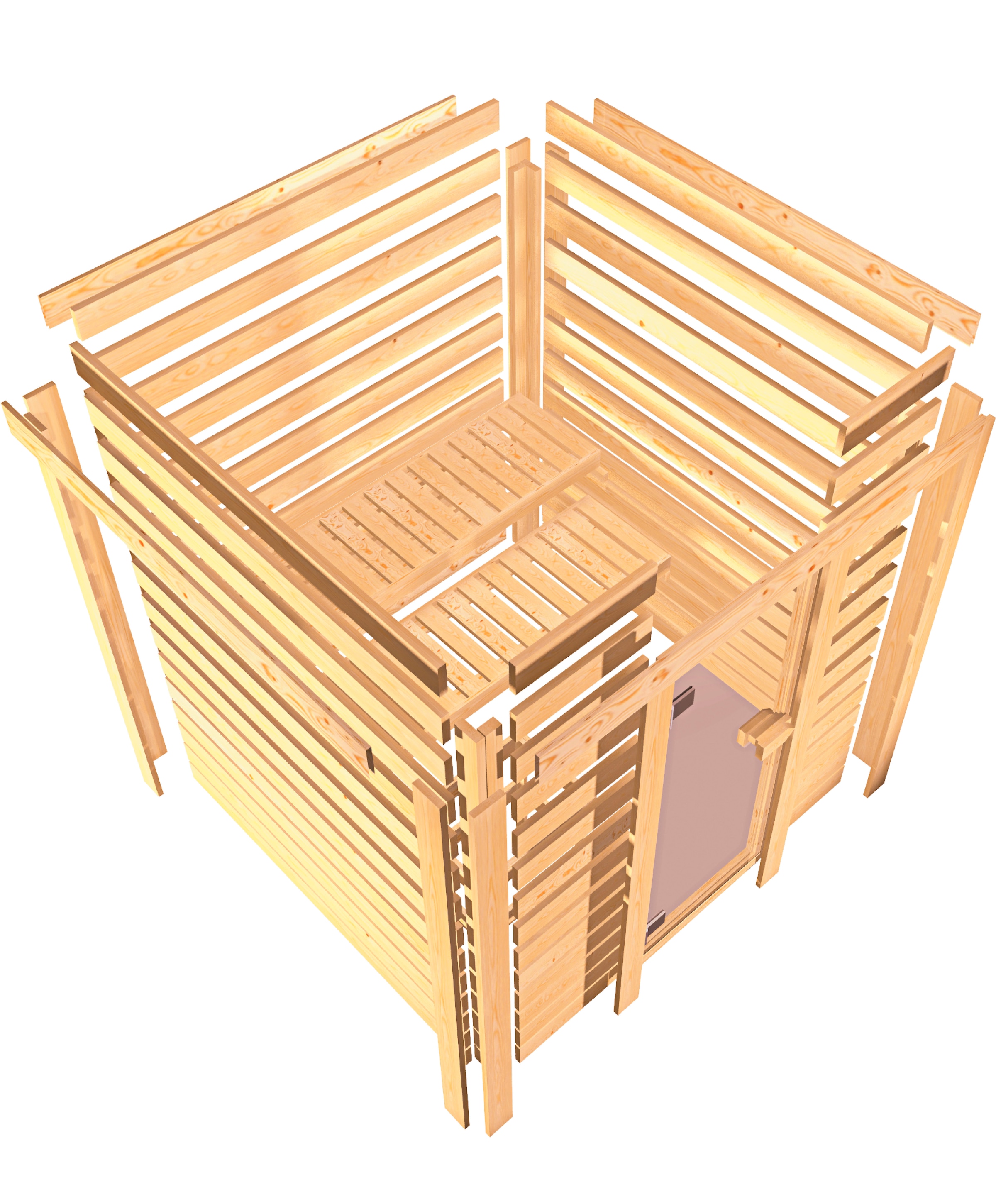 welltime Sauna »Trixi«, besonders stabile nordische Fichte, für bis zu 3 Personen