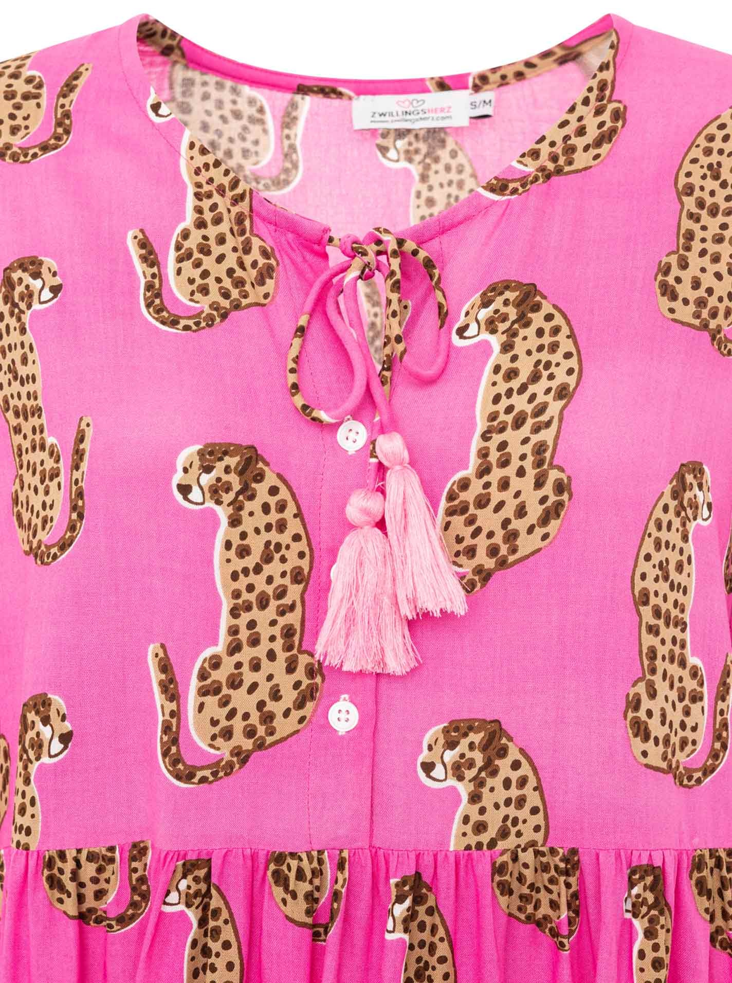 Zwillingsherz Sweatkleid »"Loevely Leopard"« Leopardenmotiv, mit Tassel, lange Ärmel, figurumspielend
