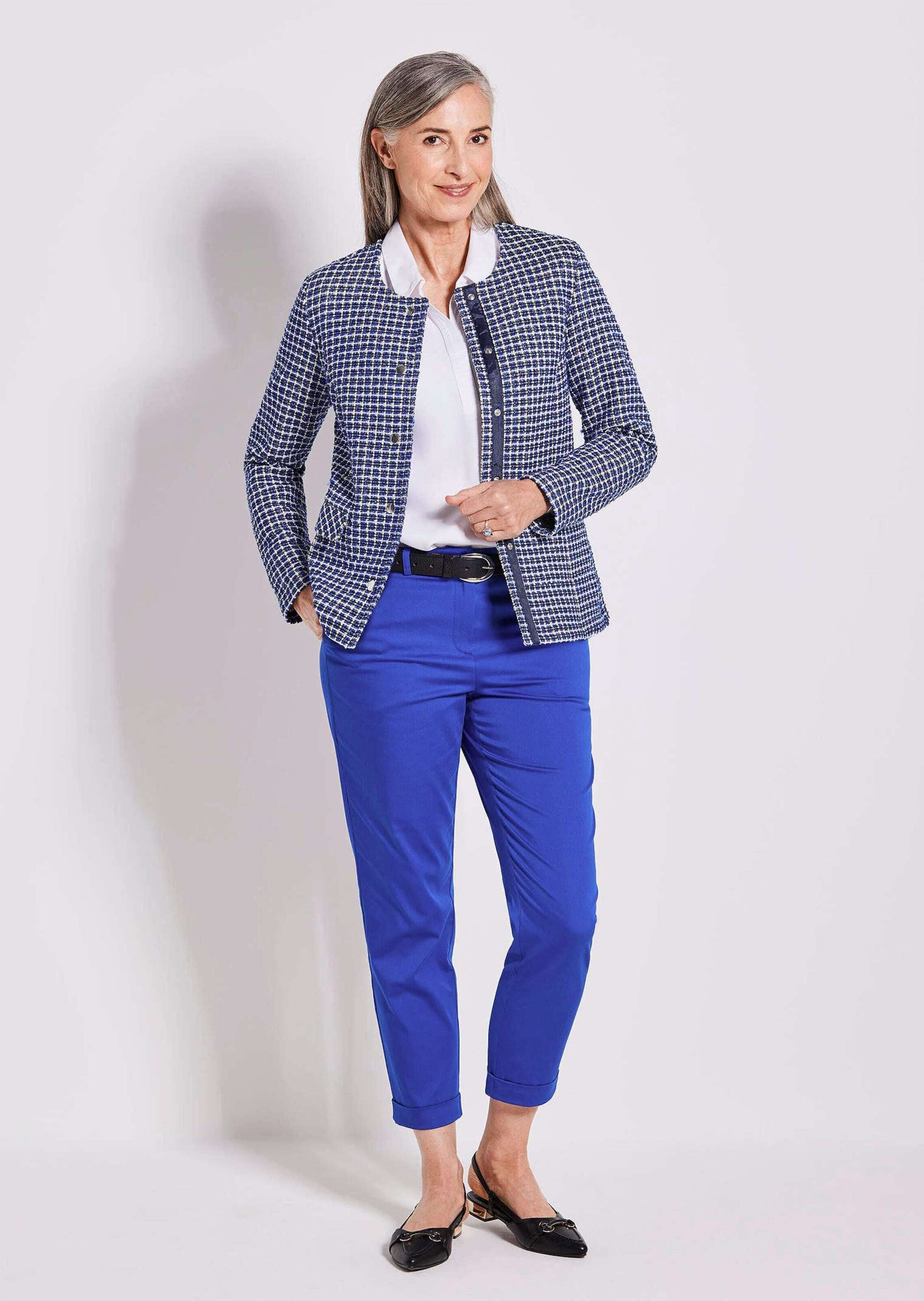 GOLDNER Jackenblazer »Elegante Karo-Jacke mit Glanzeffekten«