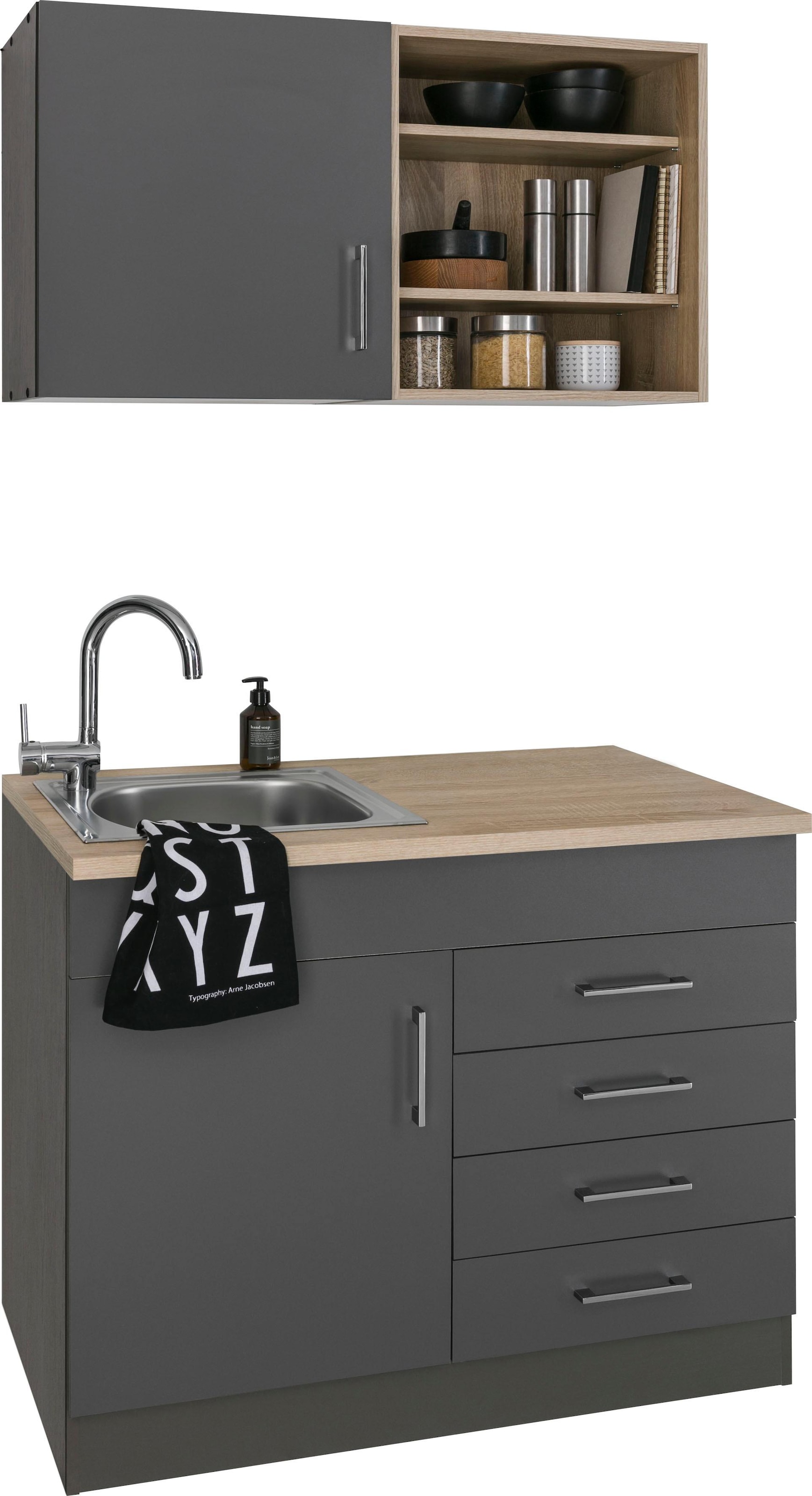 KOCHSTATION Pantryküche »KS-Mali« Breite 100 cm, wahlweise mit E-Geräten