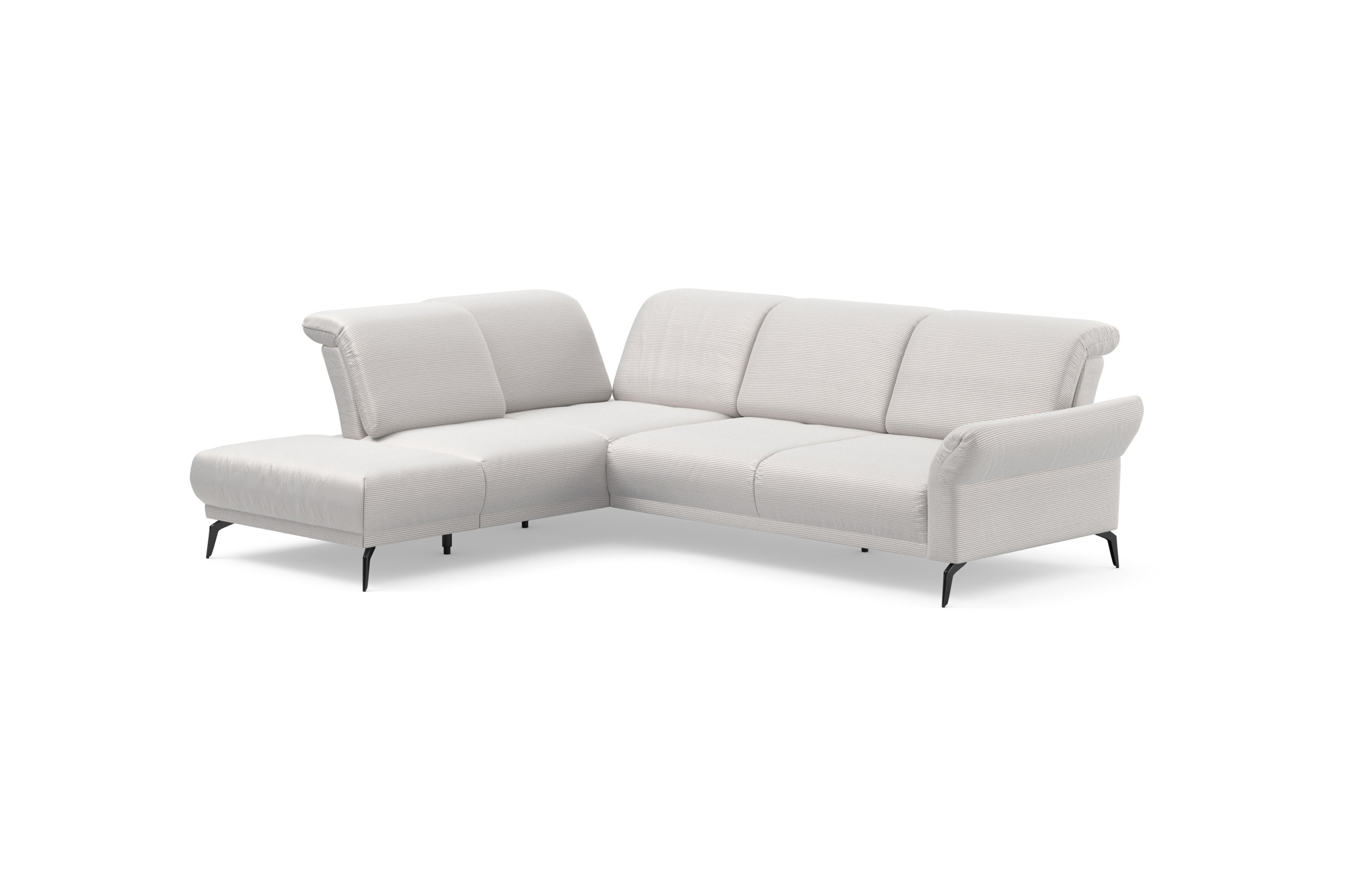 INOSIGN Ecksofa »Coco L-Form«, Sitztiefen-, Arm- und Kopfteilverstellung, Cord-Bezug, Fußhöhe 15 cm