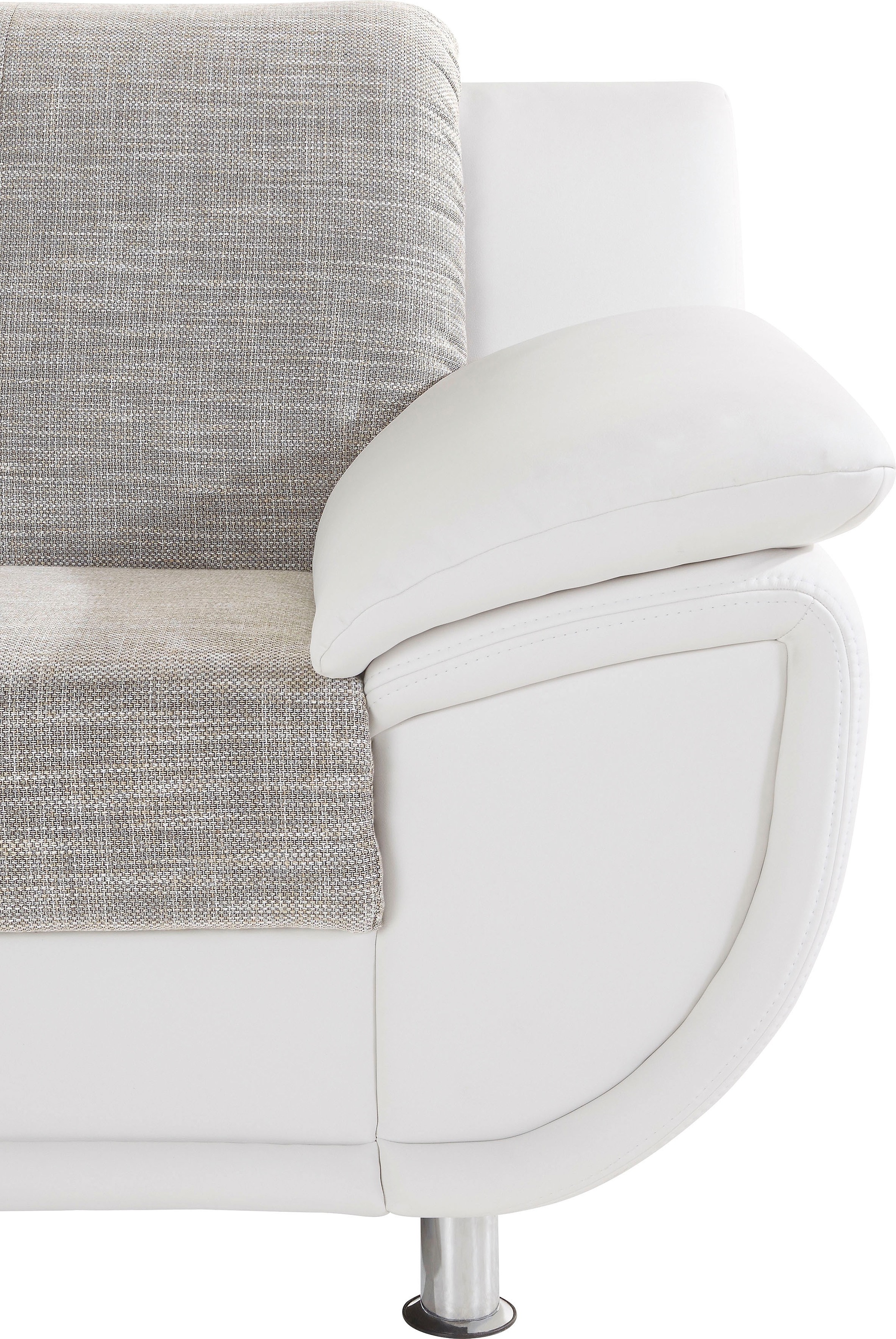 TRENDMANUFAKTUR 3-Sitzer »Rondo 3, zeitlos und modern, bequem, Materialmix«, wahlweise mit Federkern, extrabreite Armlehnen zum Relaxen
