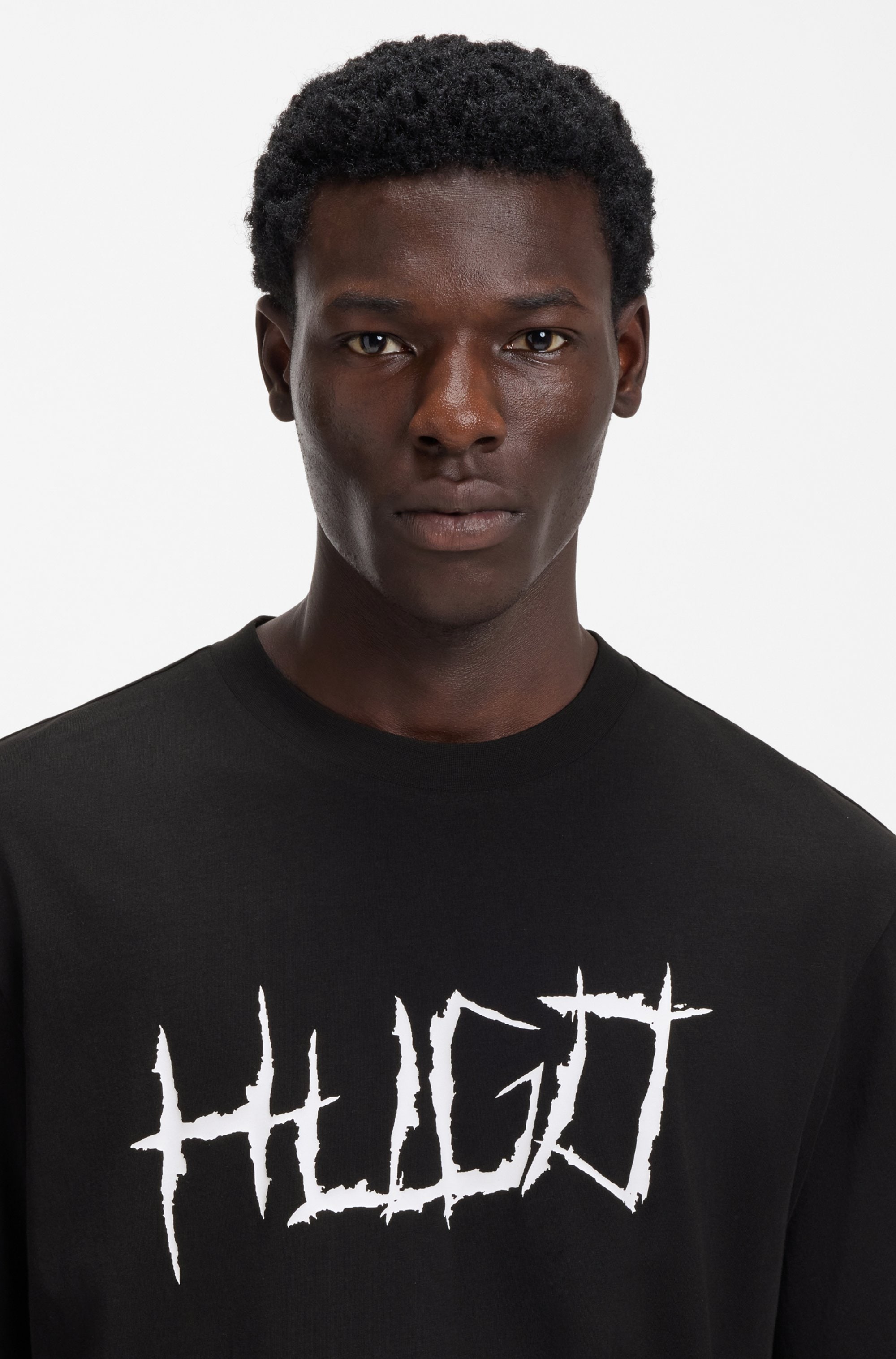 HUGO Blue T-Shirt Rundhalsausschnitt, Regular Fit, Logodruck