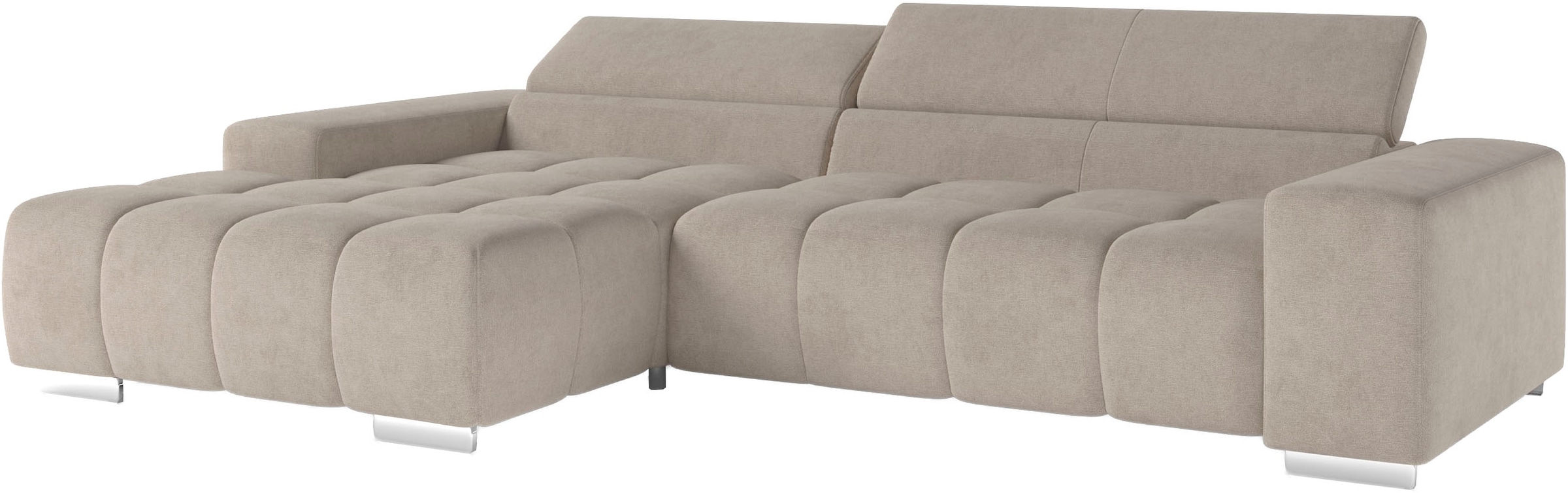 COTTA Ecksofa »Orion L-Form, B: 307 cm« 2x Kopfteilverstellung & 3 Nierenkissen
