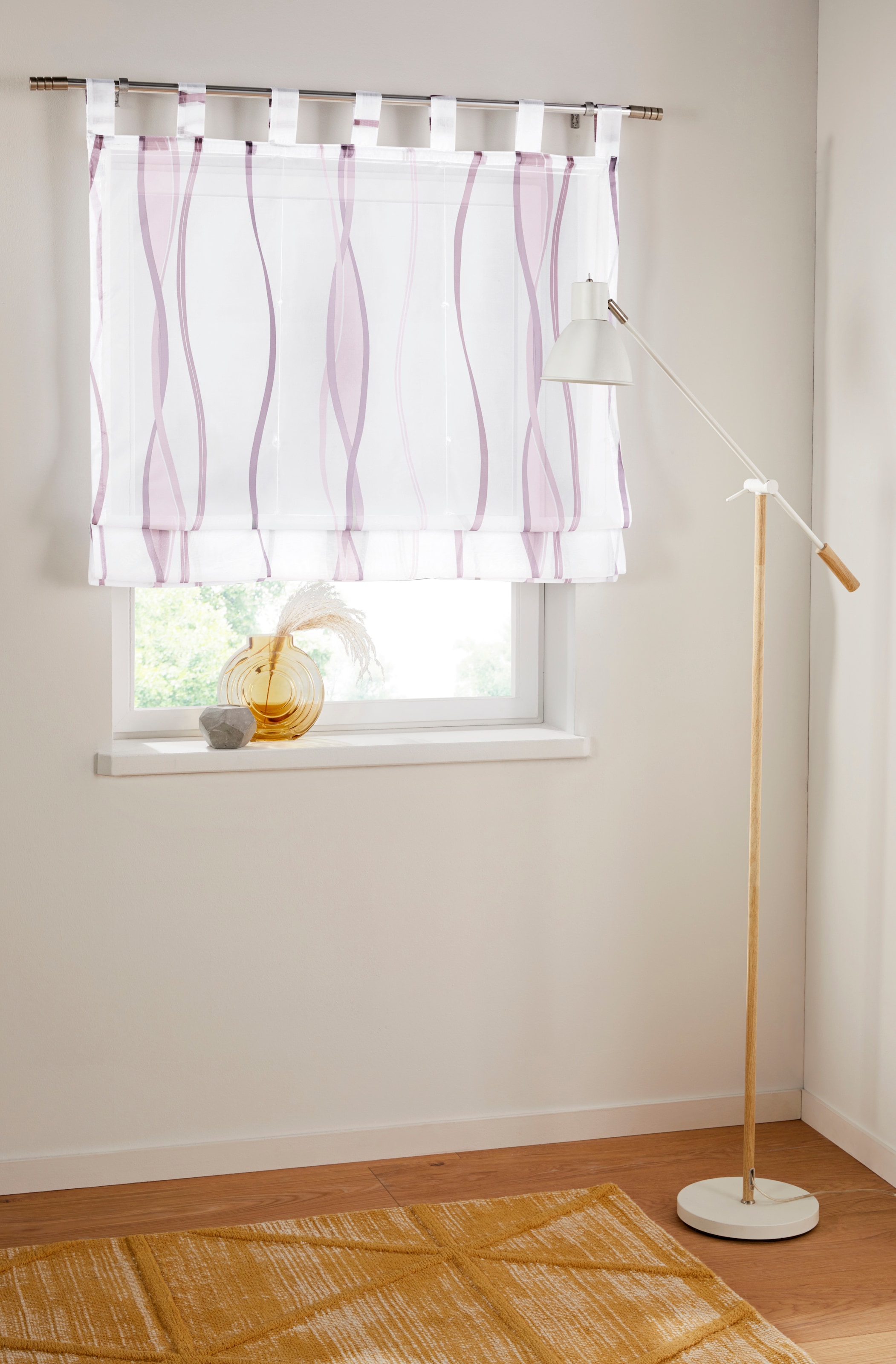 My Home Raffrollo »Dimona« mit Schlaufen Transparent, Voile, Polyester in weiß