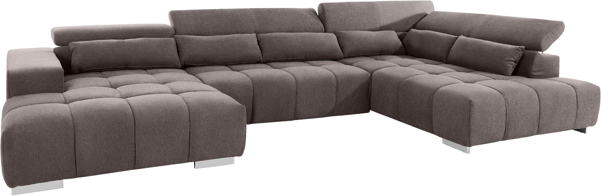 COTTA Wohnlandschaft »Orion U-Form«, mit Kopfteilverstellung & 6 Nierenkissen