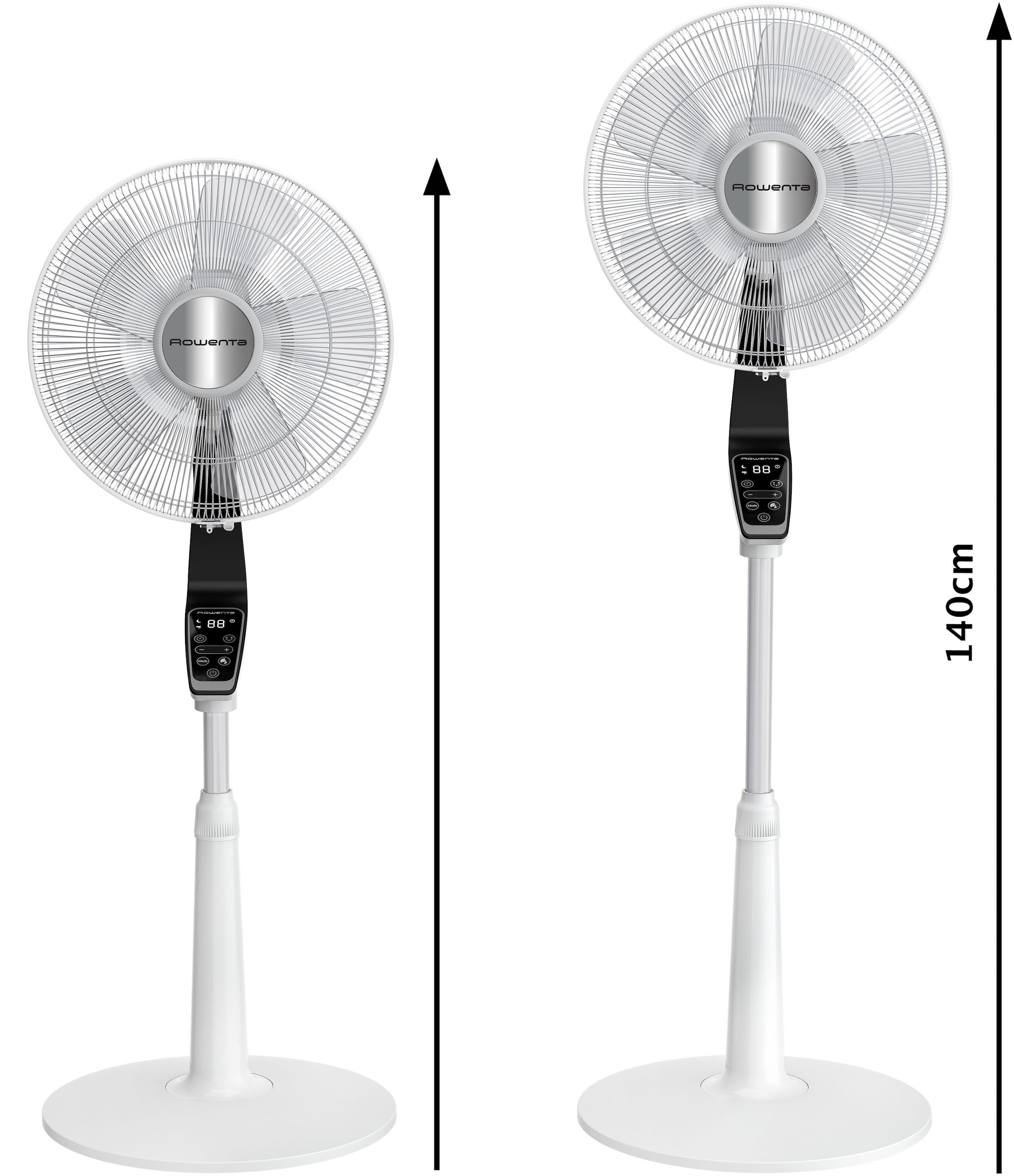 Rowenta Standventilator »VU5690 Turbo Silence Extreme«, 40 cm Durchmesser, 32 dB(A), 14 Geschwindigkeiten, Fernbedienung, digitaler 12 h Timer