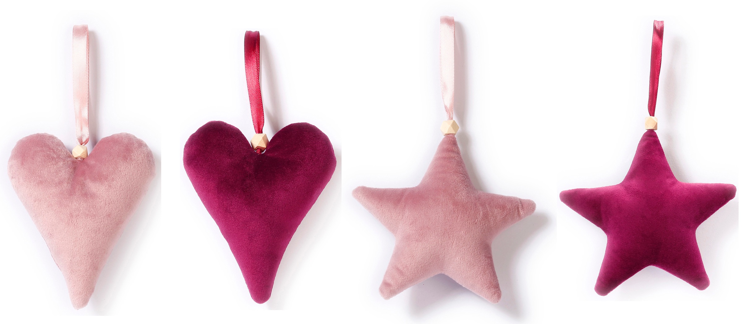 CHRISTMAS GOODS by Inge Dekohänger »Tender Rose«, Stern und Herz, Höhe ca. 12 cm