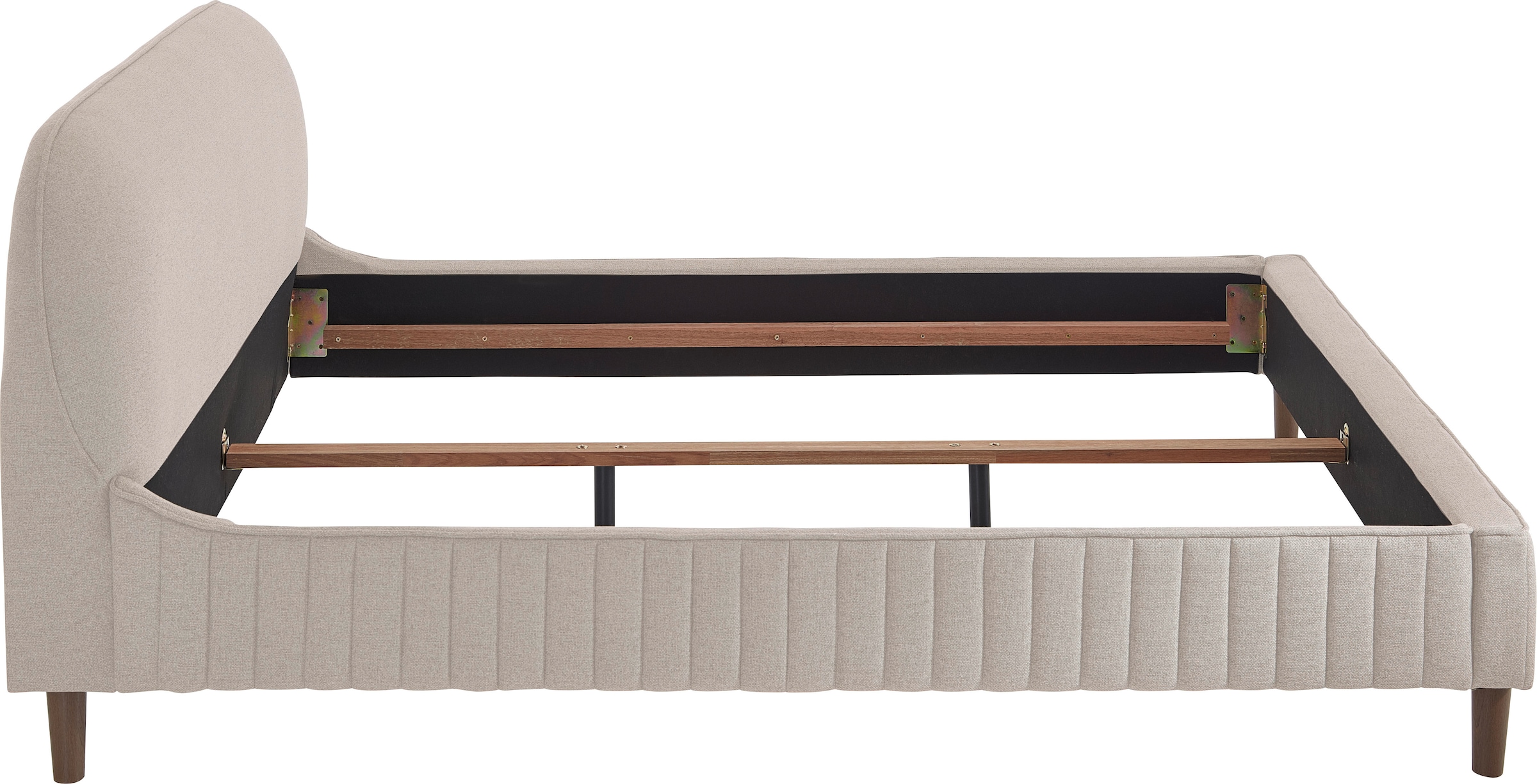 ATLANTIC home collection Polsterbett »Madita, 180x200cm, mit organischer Kopfteilform«, luxuriös gepolstertes Kopfteil, Bezugstoff mit einem feinen Relief
