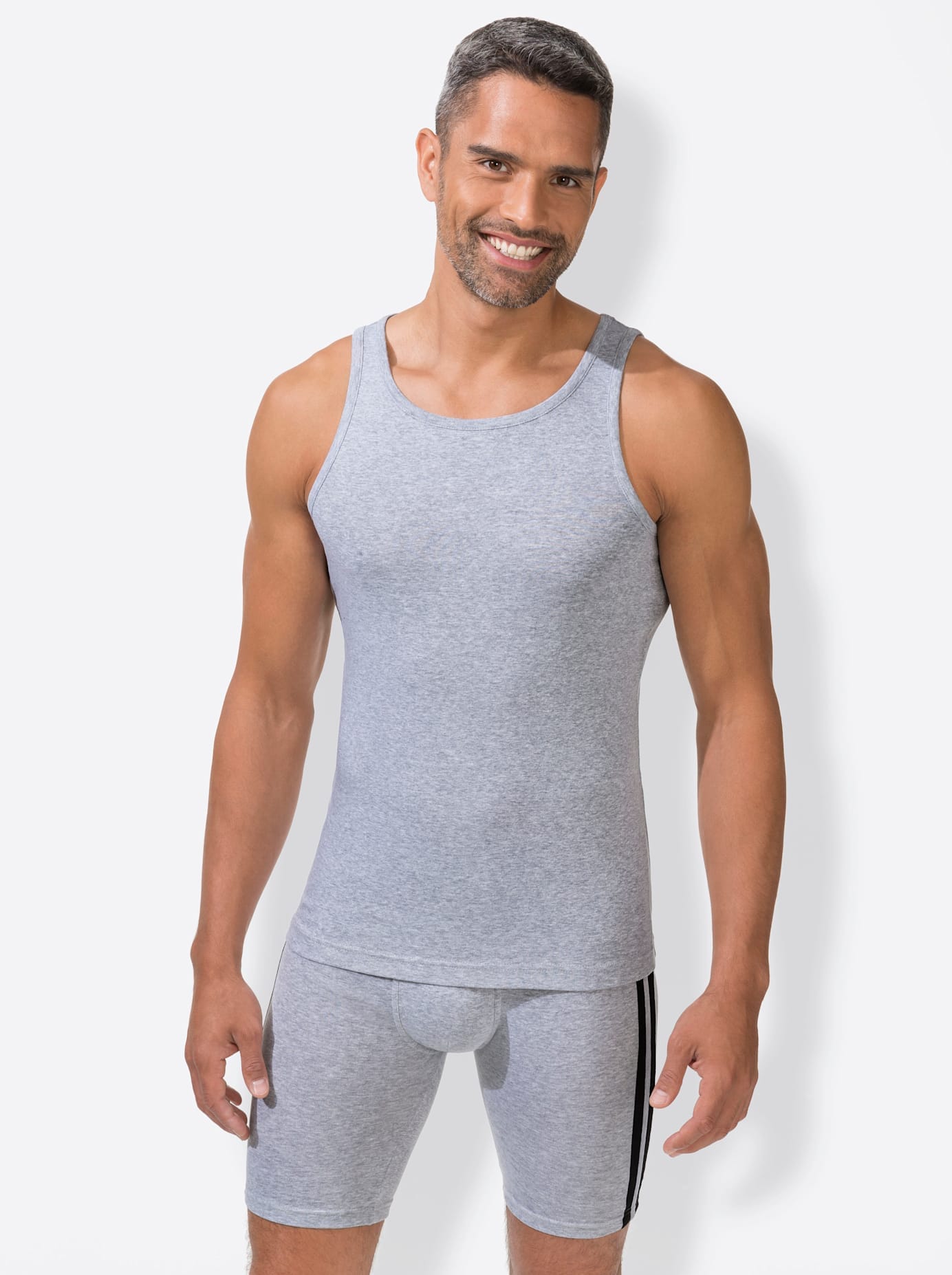 Wäschepur Herren Unterhemd 3 Stk. tlg. in grau, Größe 6