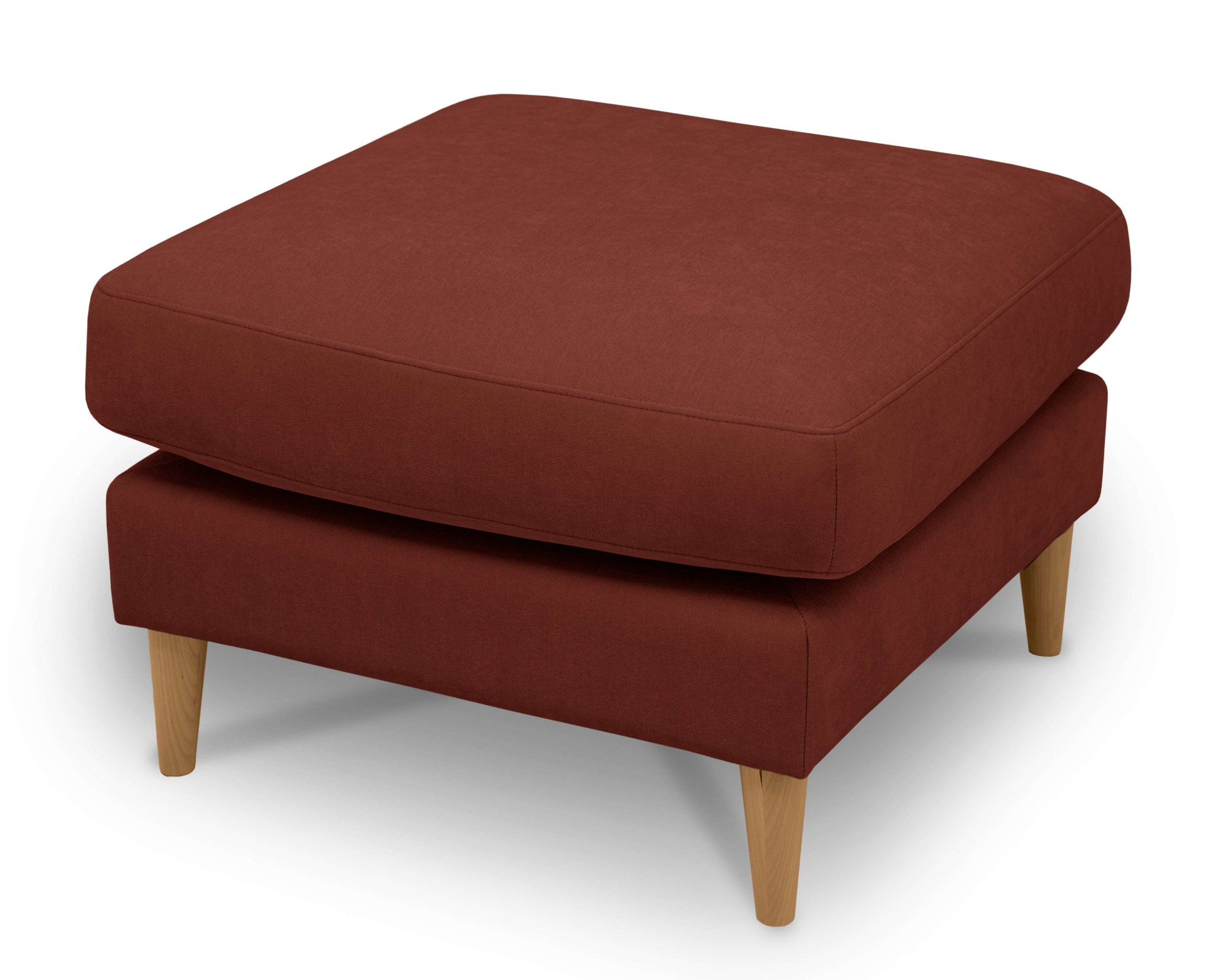 OTTO home Pouf »Finnian« Polsterhocker 70x70 cm, Chenille-Bezug, Massivholzfüße