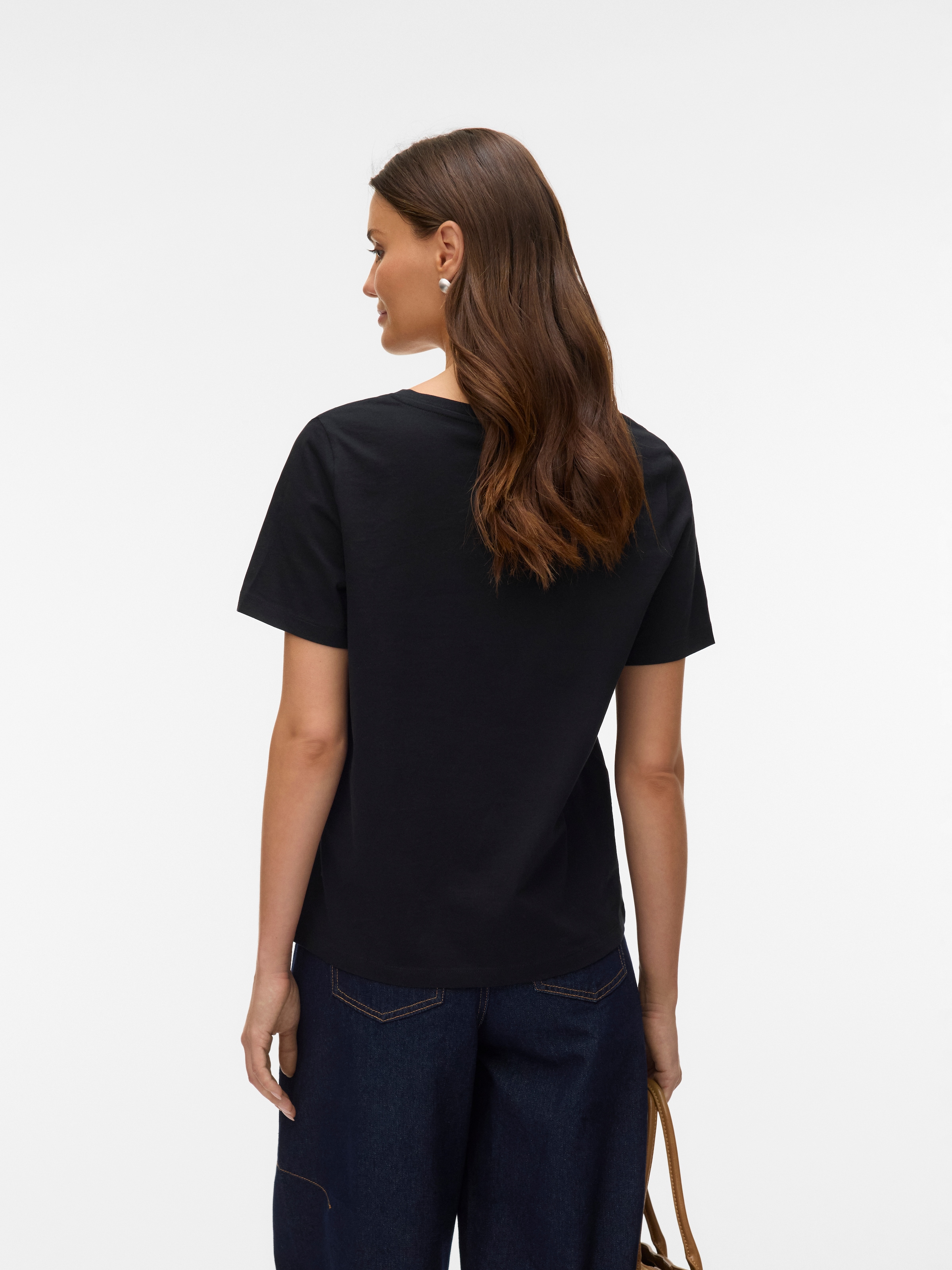 Vero Moda Kurzarmshirt »VMPAULINA SS V-NECK T-SHIRT JRS NOOS« Baumwolle