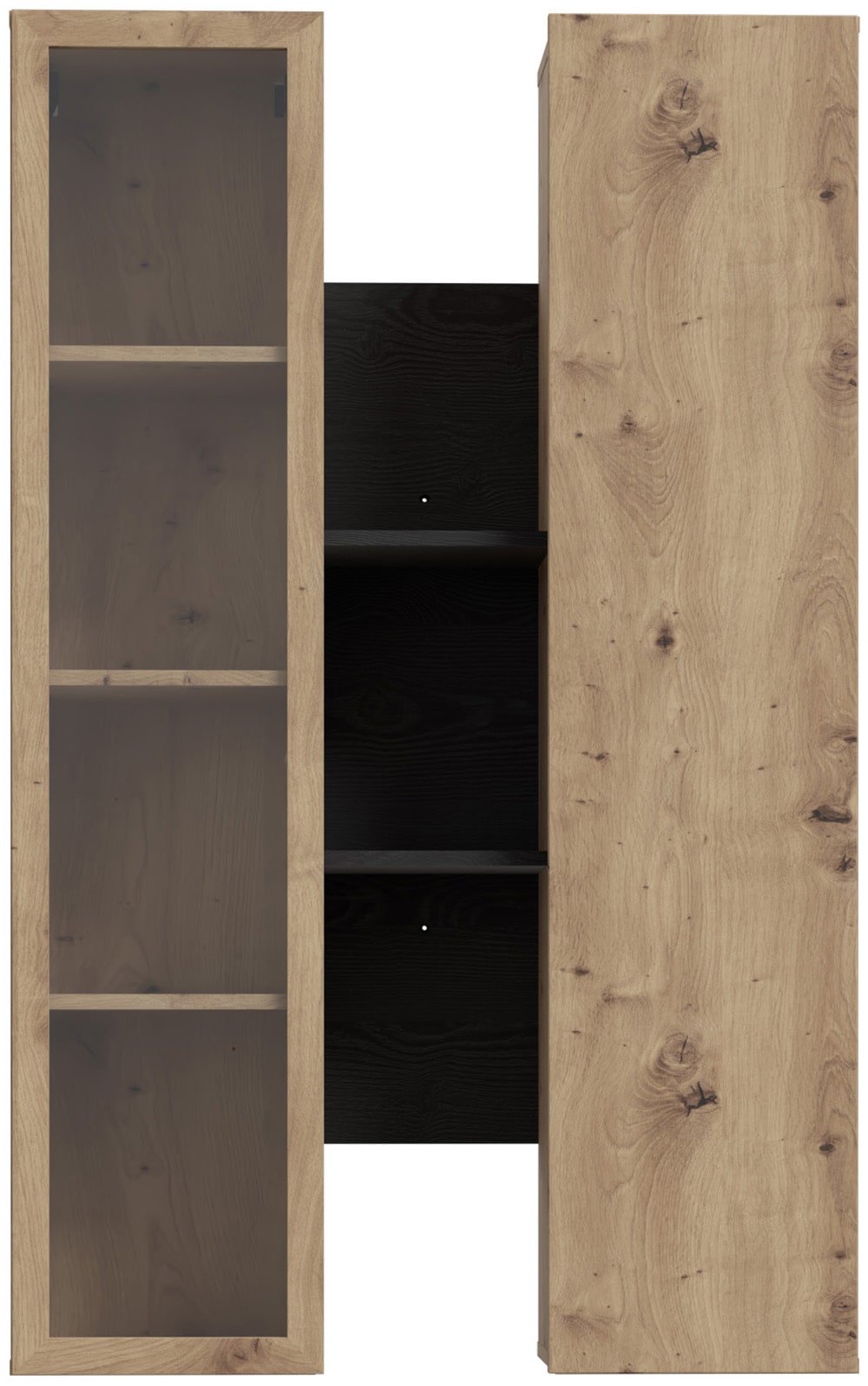 FORTE Hängevitrine B/H/T 84,2/134,6/33,9 cm Soft Close, Wandmontage