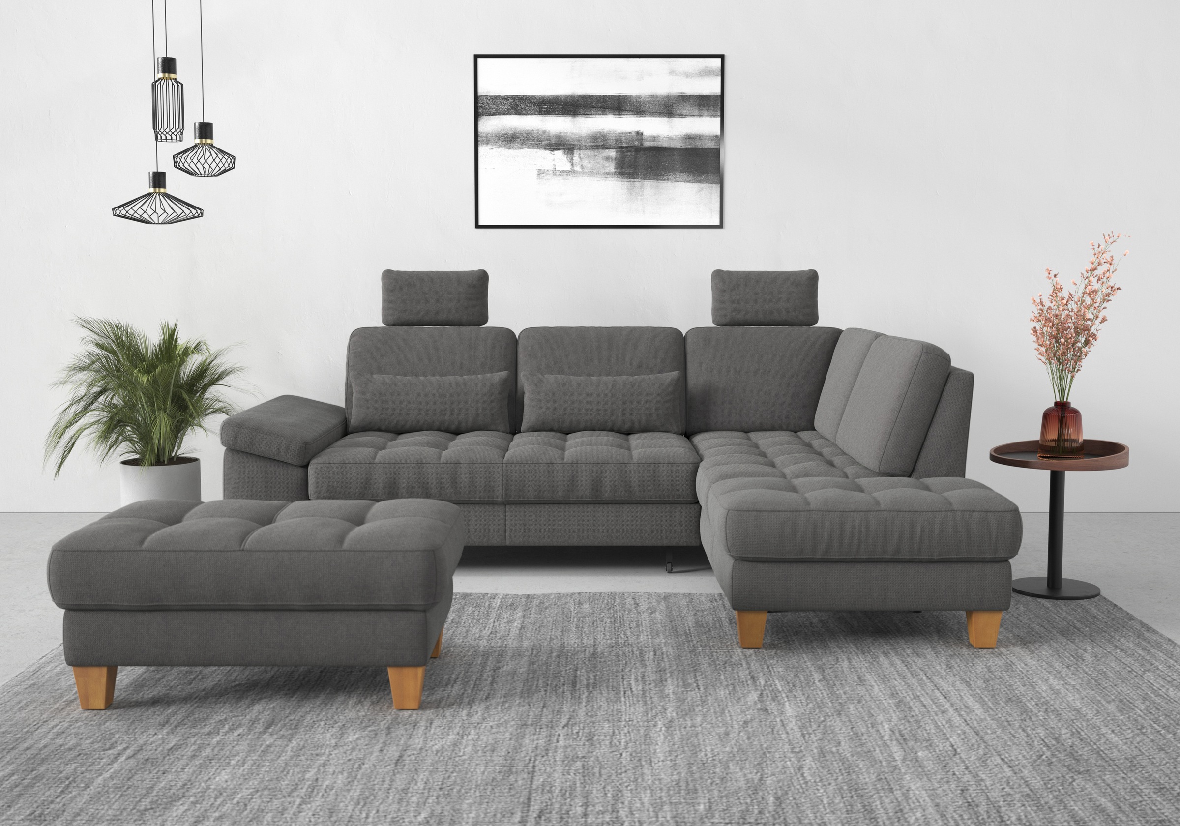 sit&more Ecksofa »Westham L-Form«, mit Ottomane, mit oder ohne Bettfunktion, Bettkasten, Verstellung