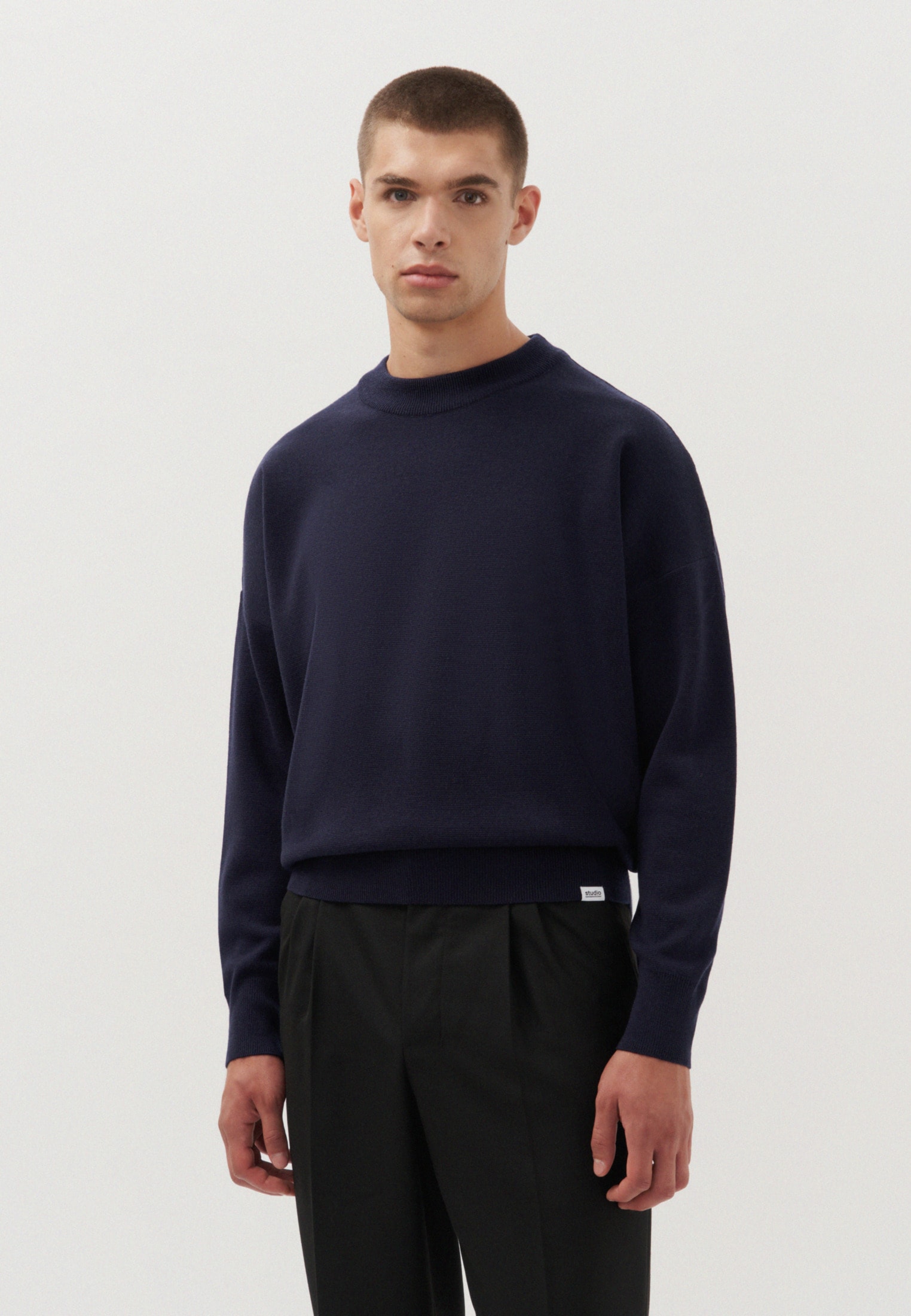 studio seidensticker Strickpullover »Studio«, Langarm Rundhals Uni
