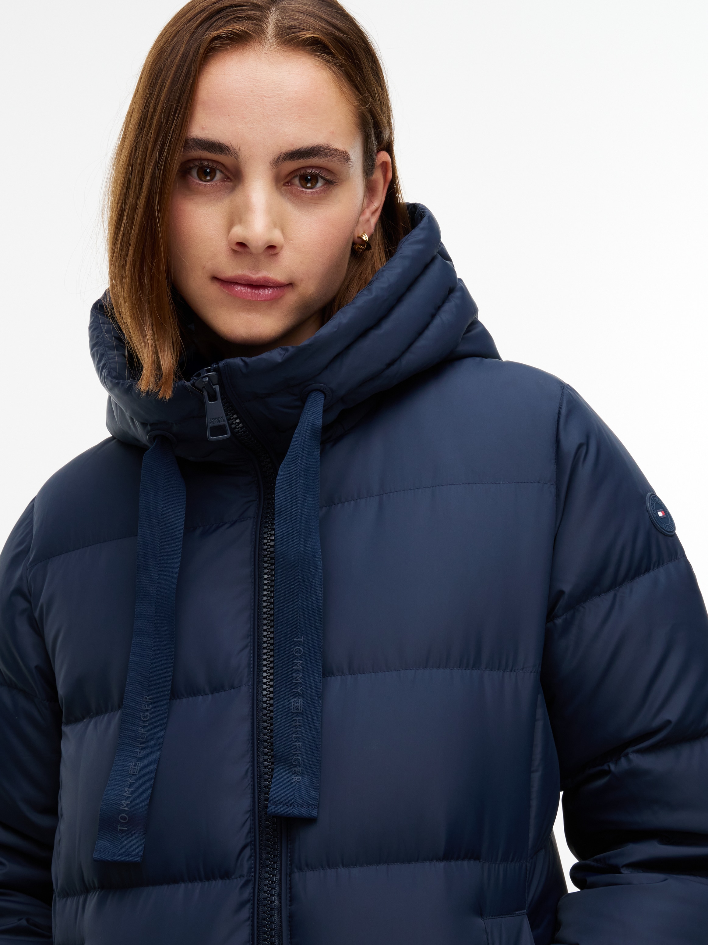 Tommy Hilfiger Steppmantel »TH TAPE DOWN COAT W/HOOD« Kunstfaser, Kapuze