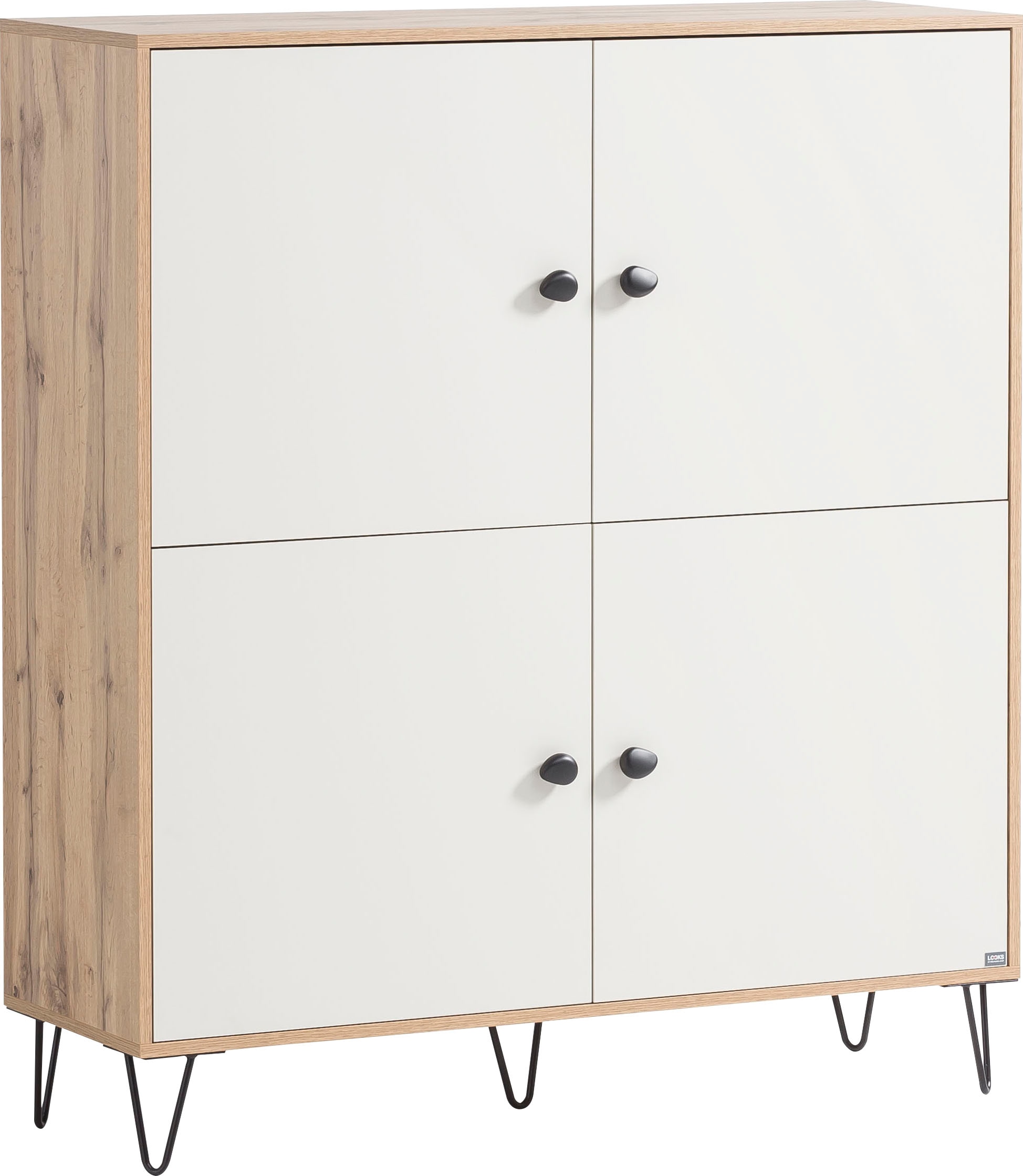 LOOKS by Wolfgang Joop Highboard »Looks Organic«, Mit hochwertigen Metallbeschlägen und Softclose-Scharnieren