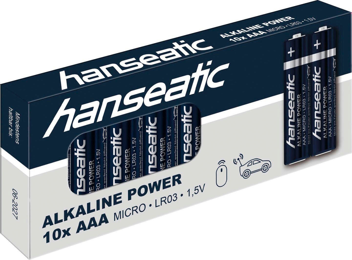 Hanseatic Batterie »100-Stück Alkaline Power, AAA Micro«, LR03, (Packung, 100 St.)