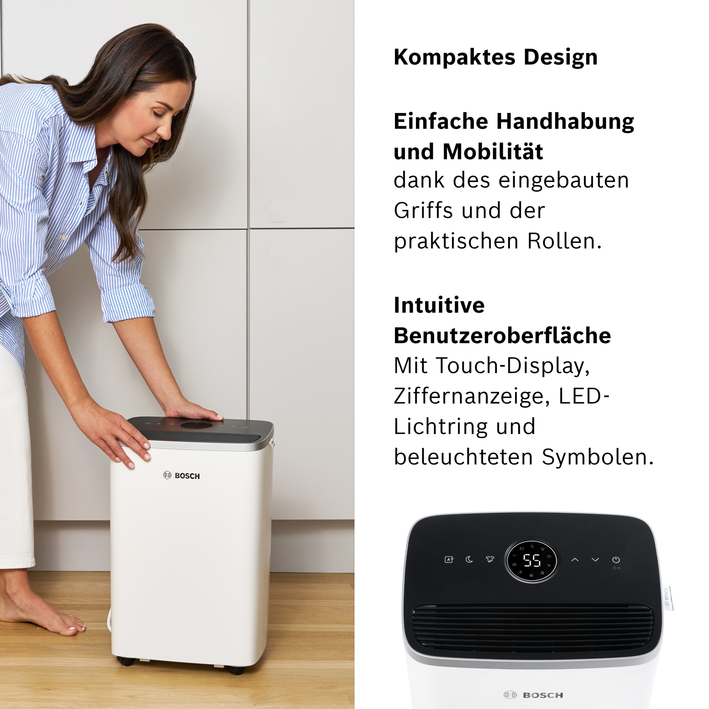 BOSCH Luftentfeuchter »Dry 4000 - Ideal für die Wohnung & schnelle Trocknung der Wäsche« Entfeuchtung 16 l/Tag Tank 2,5 l Ultra-leiser Betrieb; nur 38 dB(A)
