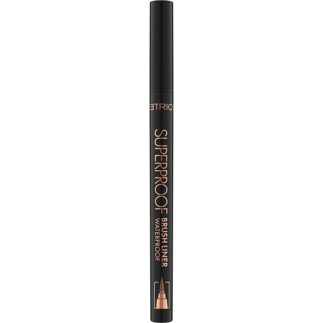 Catrice Eyeliner »Superproof Brush Liner Waterproof«, (Set, 3 tlg.), Extrem wasserfest, präzise, satte Farbe, ideal für feine Linien.