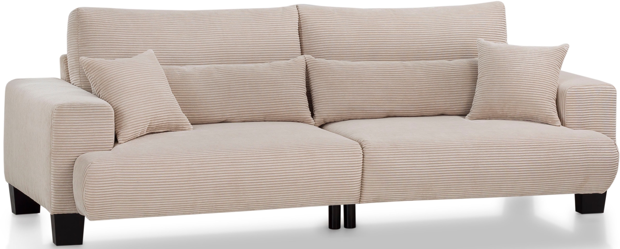 exxpo - sofa fashion Big-Sofa »Big Ayo, Megasofa, toller Sitzkomfort, modern & zeitlos, Cord Bezug«, inkl. loser Rücken- und Zierkissen, frei im Raum stellbar, beige