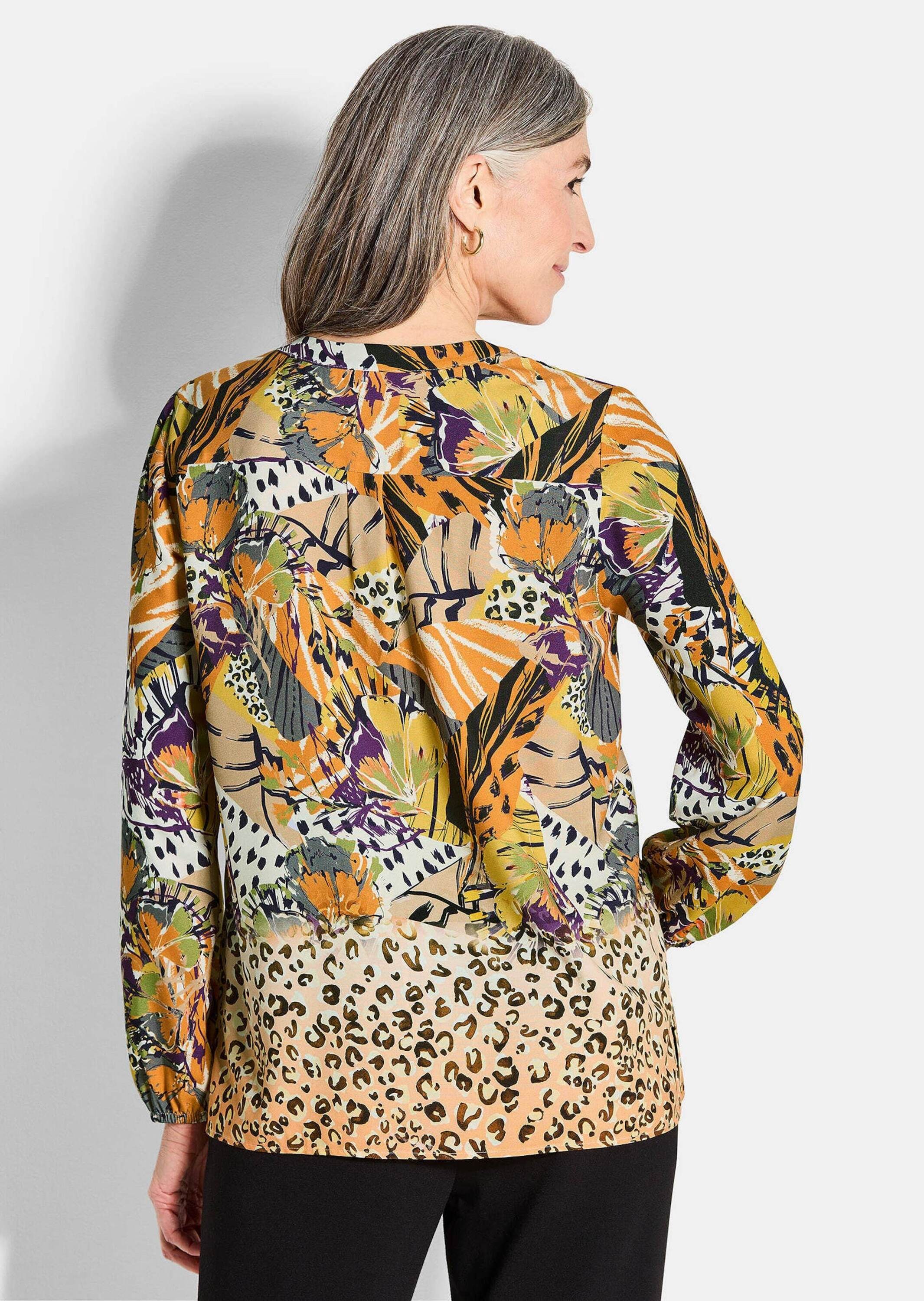 GOLDNER Schlupfbluse »Kurzgröße Bluse mit Animal Print«