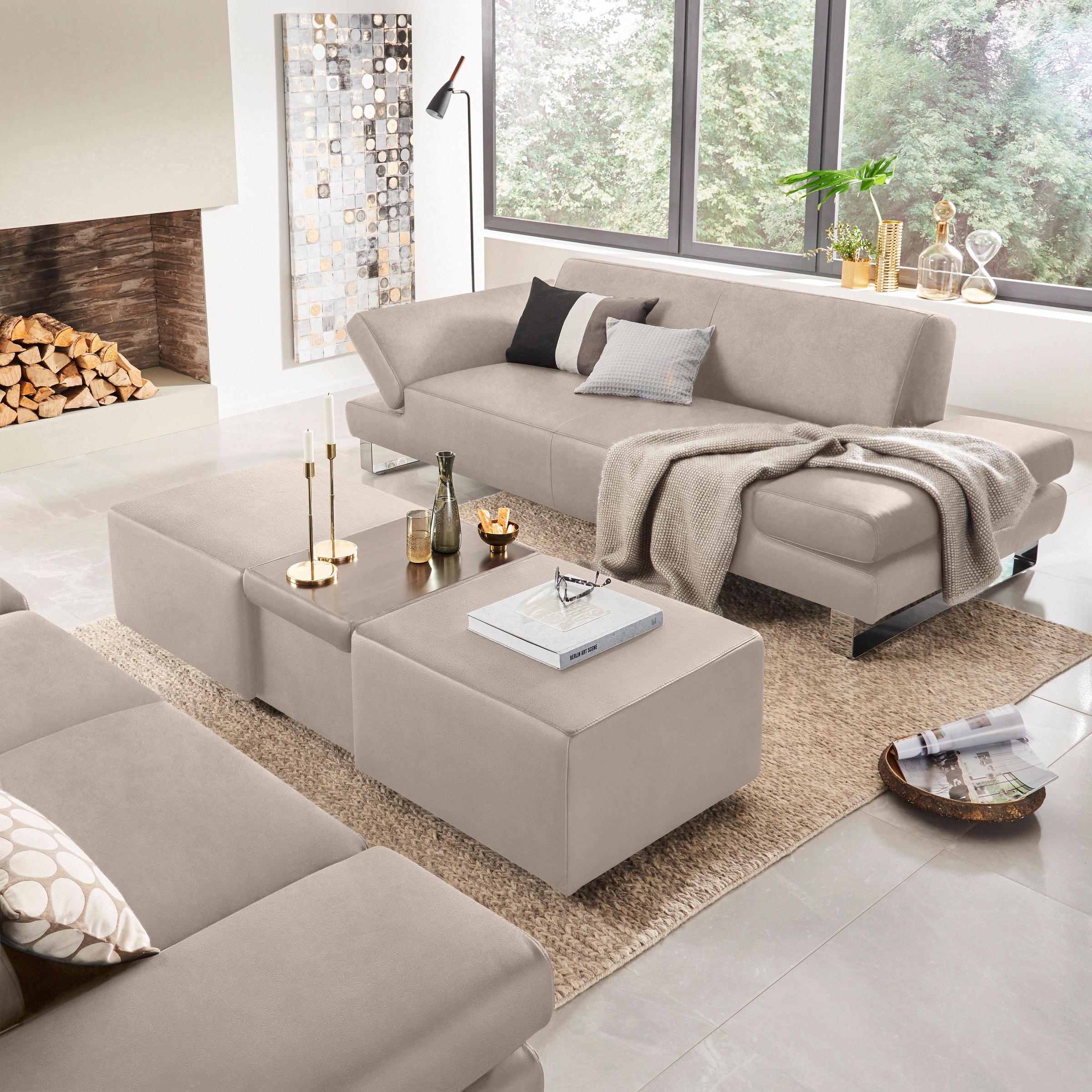 W.SCHILLIG 3-Sitzer »taboo Designsofa mit hohem Sitzkomfort« mit Übertiefe, inklusive Armlehnenverstellung