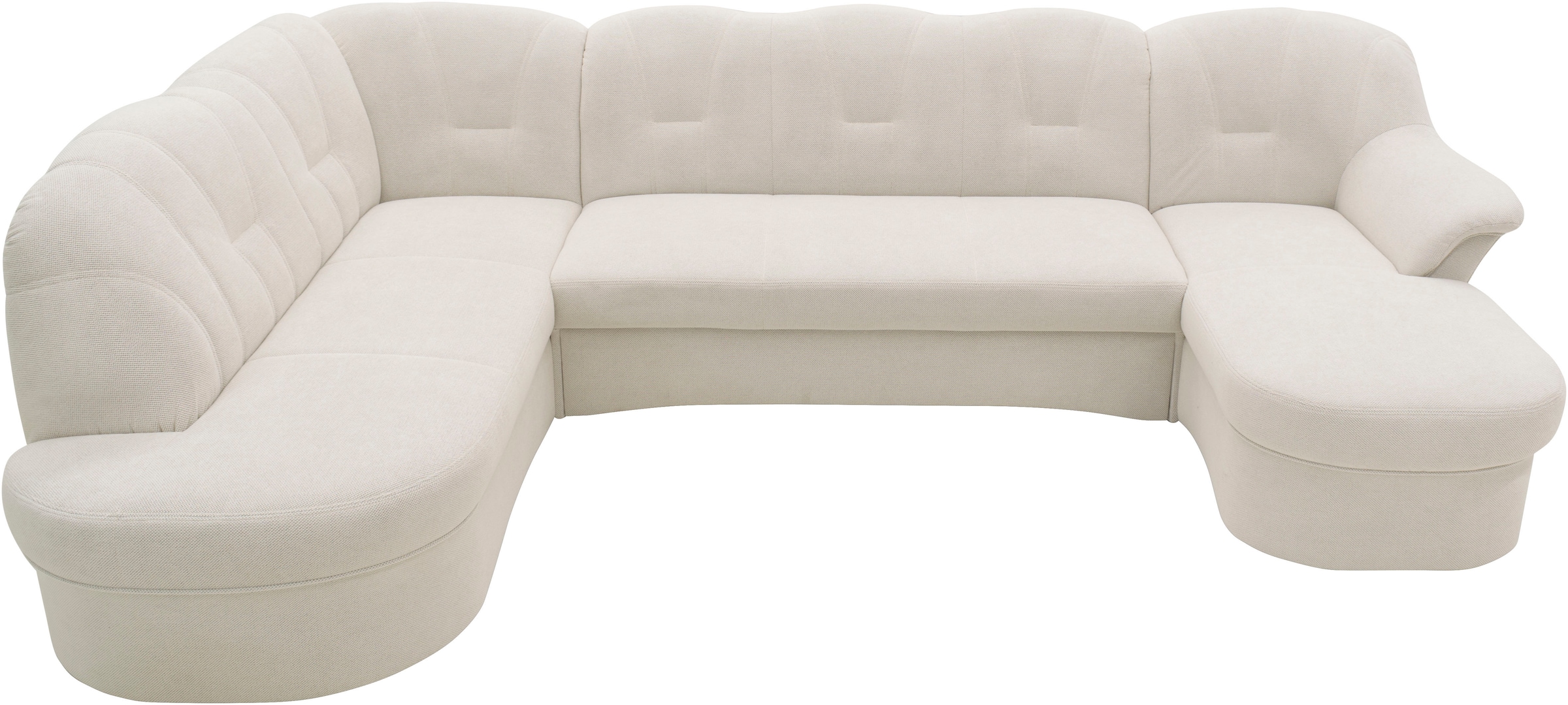 DOMO collection Wohnlandschaft »Flores auch in Leder-Bezug, B/T/H: 293/180/86 cm, U-Form«, (3 St.), wahlweise mit Bettfunktion, wahlweise mit Federkern
