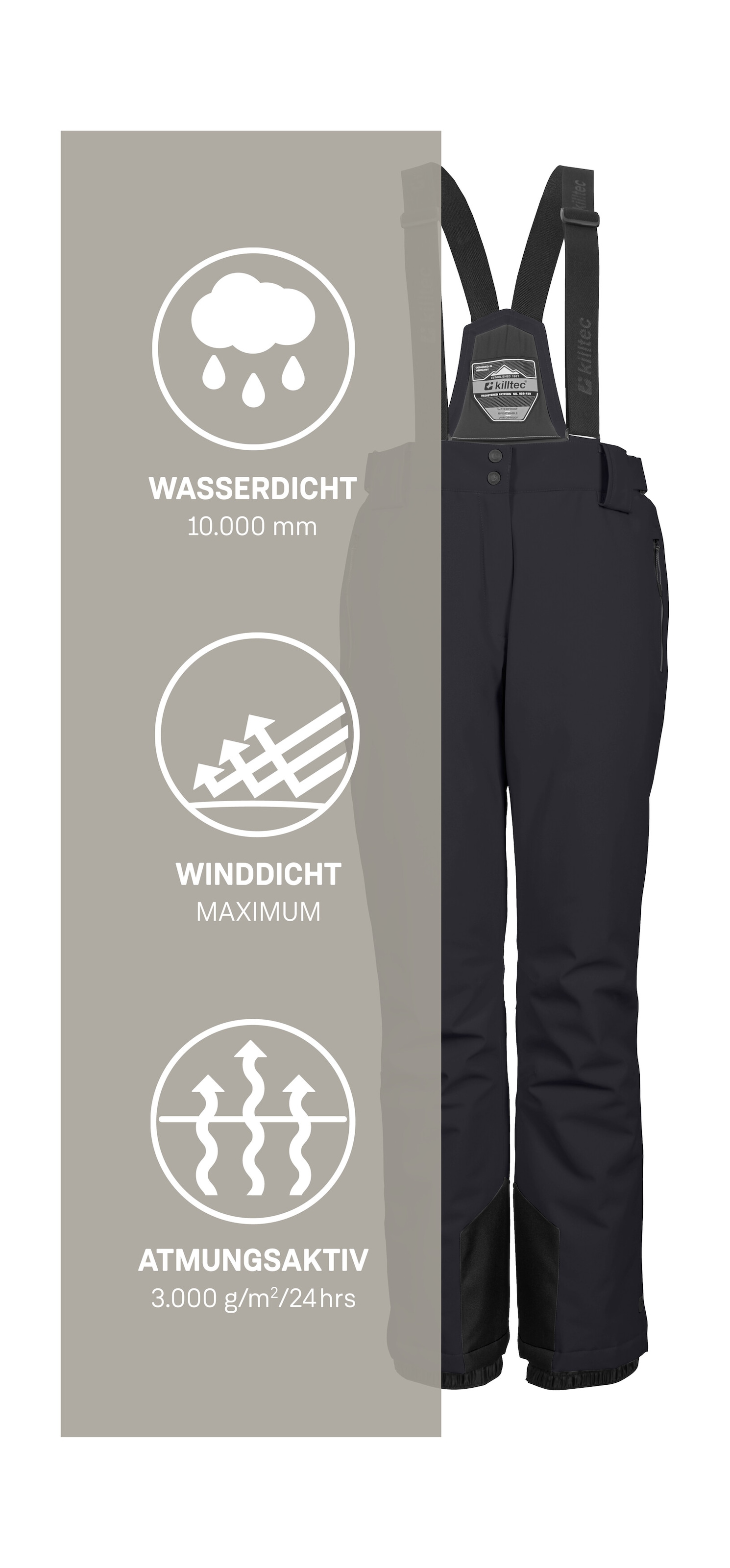 Killtec Skihose »KSW 249 WMN SKI PNTS«  Wasser- und winddicht, abnehmbare Träger, verstellbare Taille