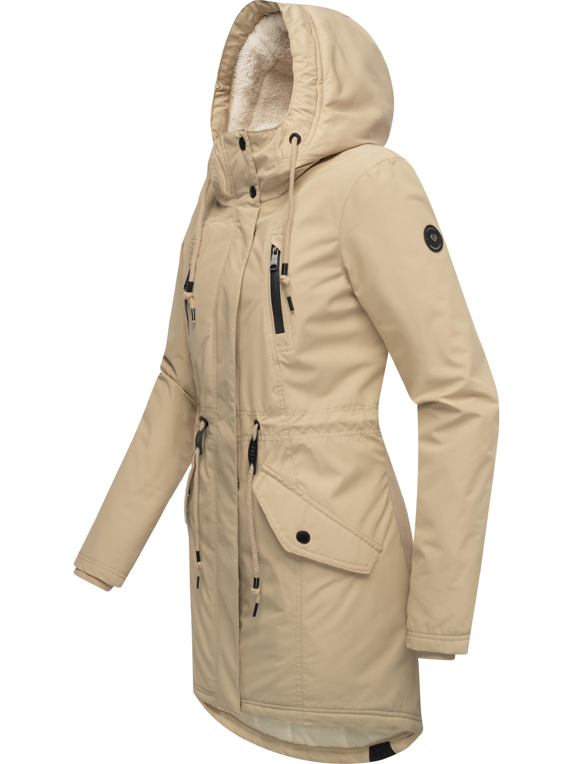 Ragwear Wintermantel »Wintermantel Elsien«, wasserdichter Winterparka mit Teddyfell-Futter