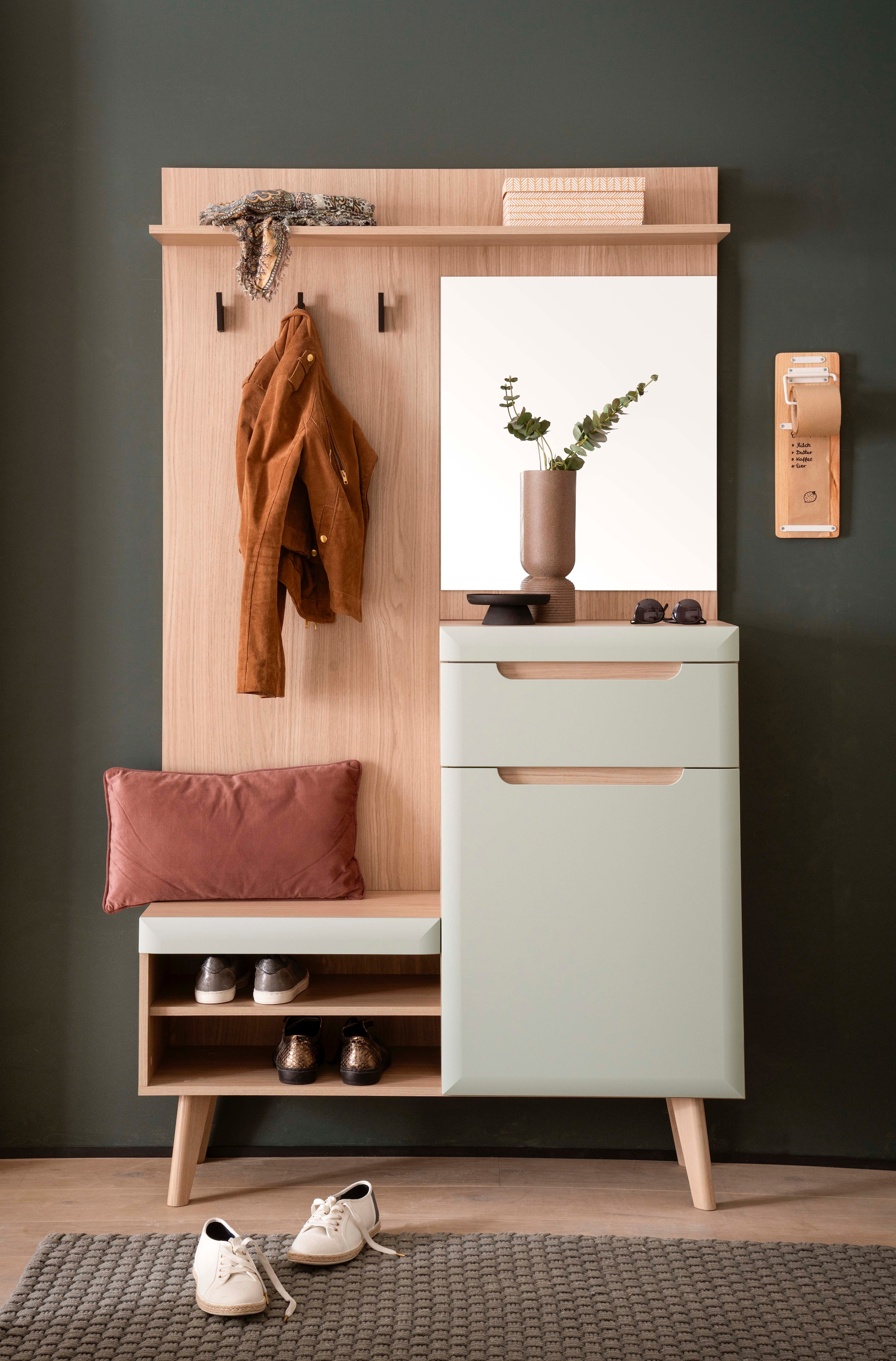 Kompaktgarderobe »Torge, Garderobe mit Stauraum, Garderobenschrank im Scandic Design«,...