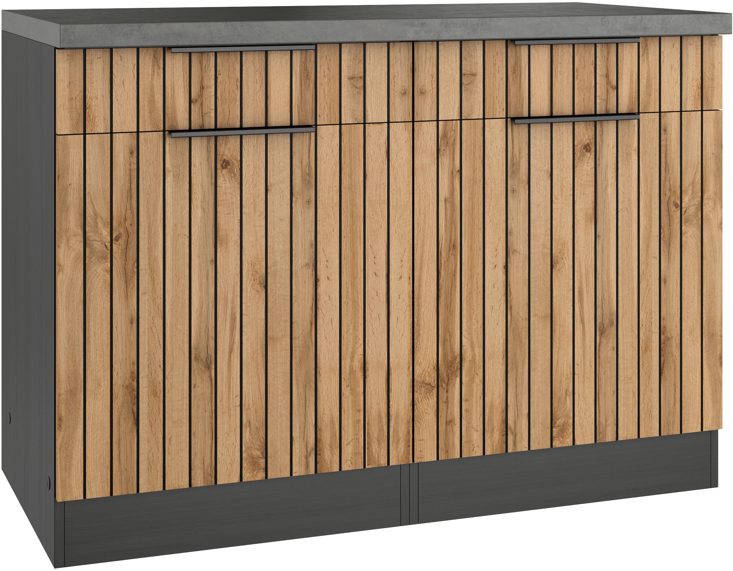 KOCHSTATION Unterschrank »KS-Lagos«, Breite 120 cm, 2 Türen, 2 Schubkästen