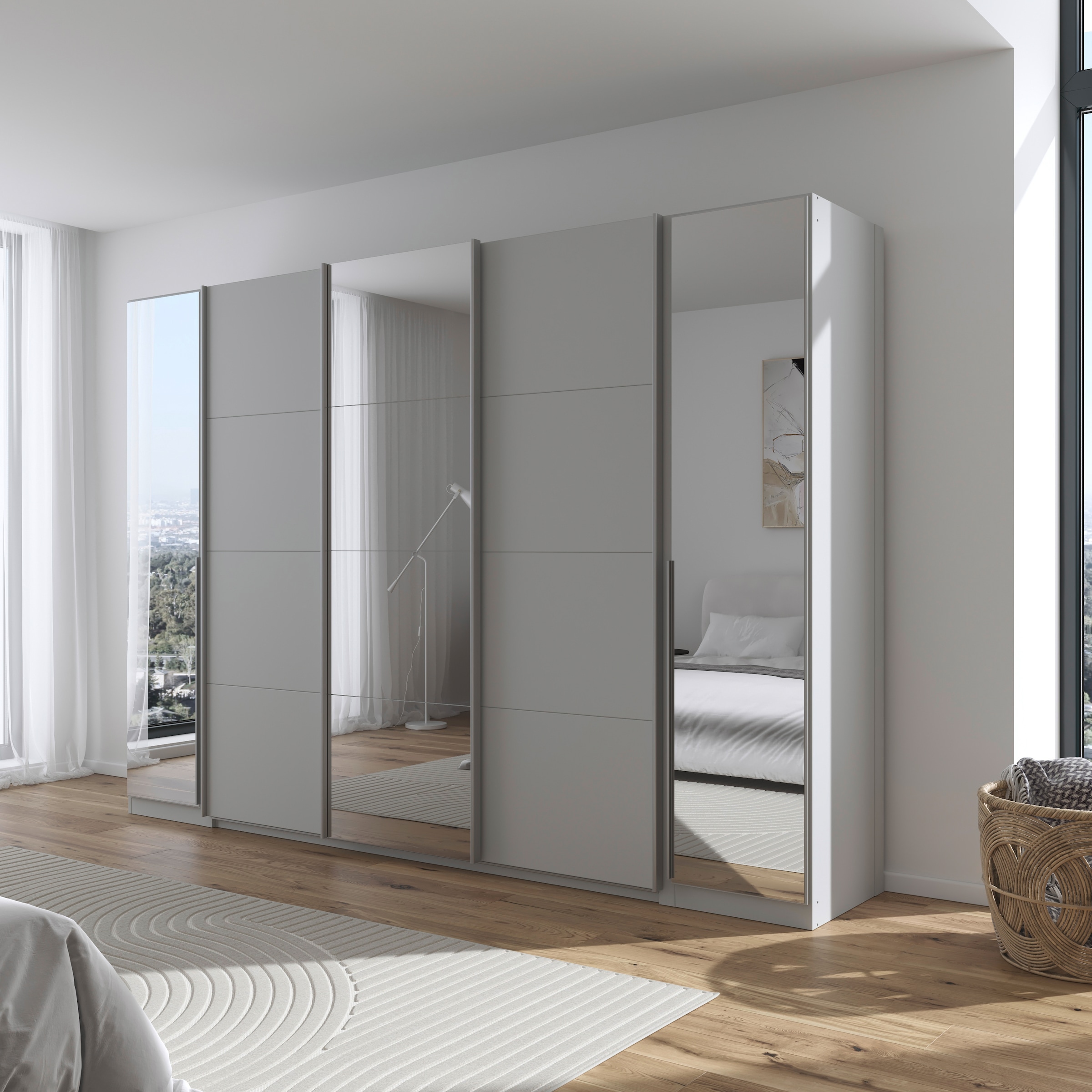 OTTO home Schwebetürenschrank »Dreh-/Schwebetürenschrank Kleiderschrank Familie, OTTOs Choice, Agordo« in verschiedenen Farben erhältlich, Breite ca. 301cm, 