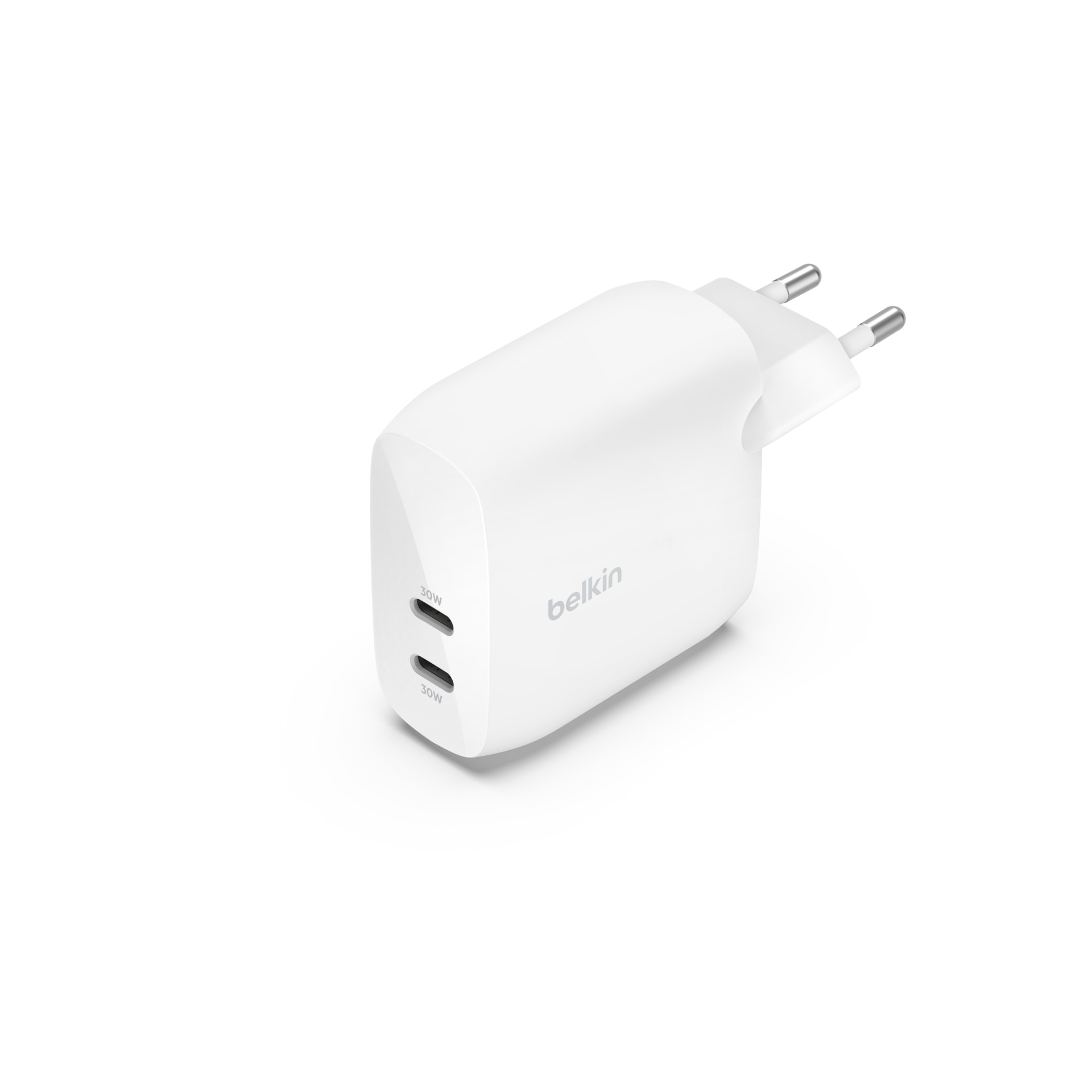 Belkin USB-Ladegerät »BoostCharge Pro 60 Watt Dual USB-C Ladegerät mit 2x USB-C Anschlüssen«, (Netzteil für Laptops, Tablets, Smartphones)