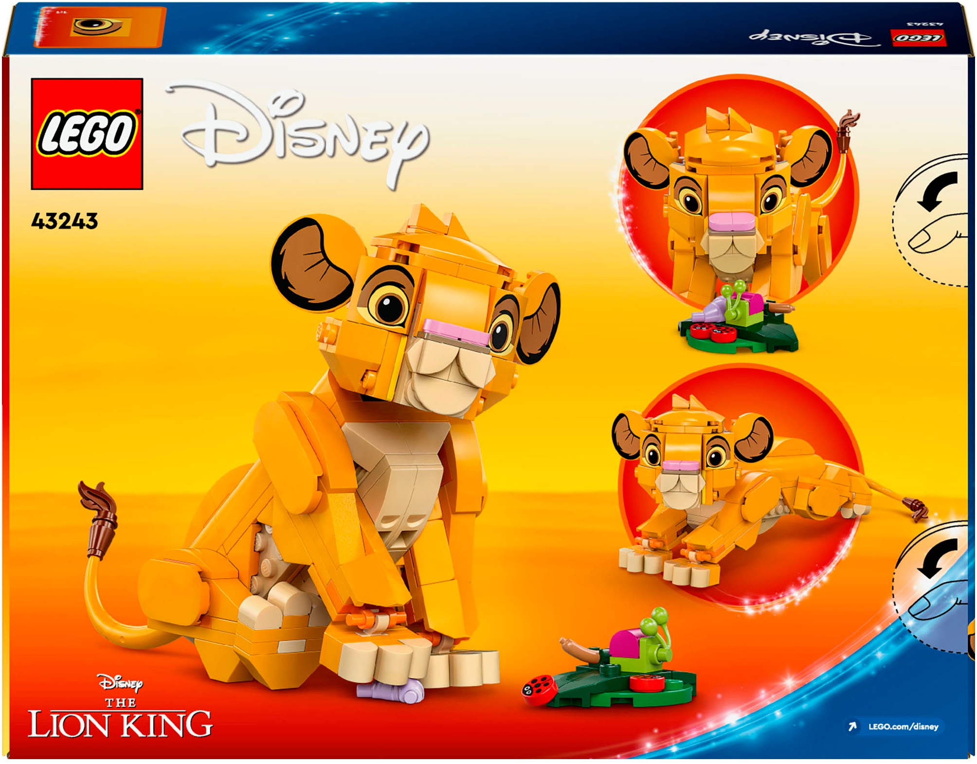 LEGO® Konstruktionsspielsteine »Simba, das Löwenjunge des Königs (43243), LEGO Disney Classic«, (222 St.), Made in Europe