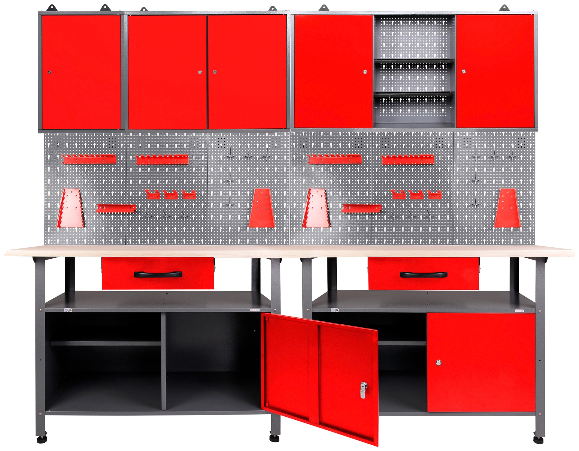ONDIS24 Werkstatt-Set, (Set), 2x Werkbank, 2x Werkstattschrank, 2x Lochwand kaufen