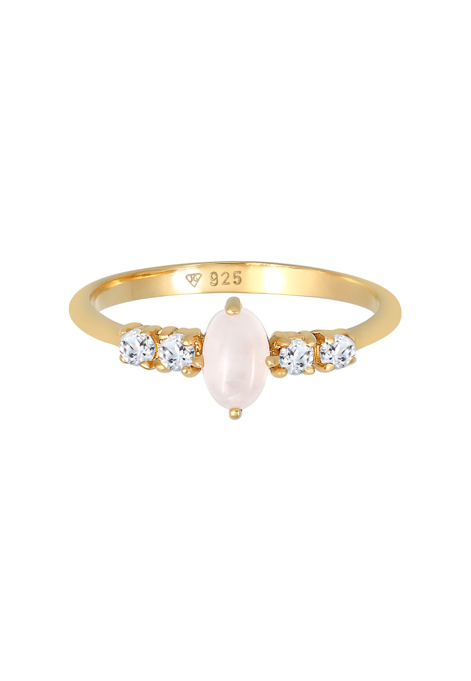 Elli Premium Silberring »Ring Rosa Quarz Topas Oval Verlobung 925 Silber«